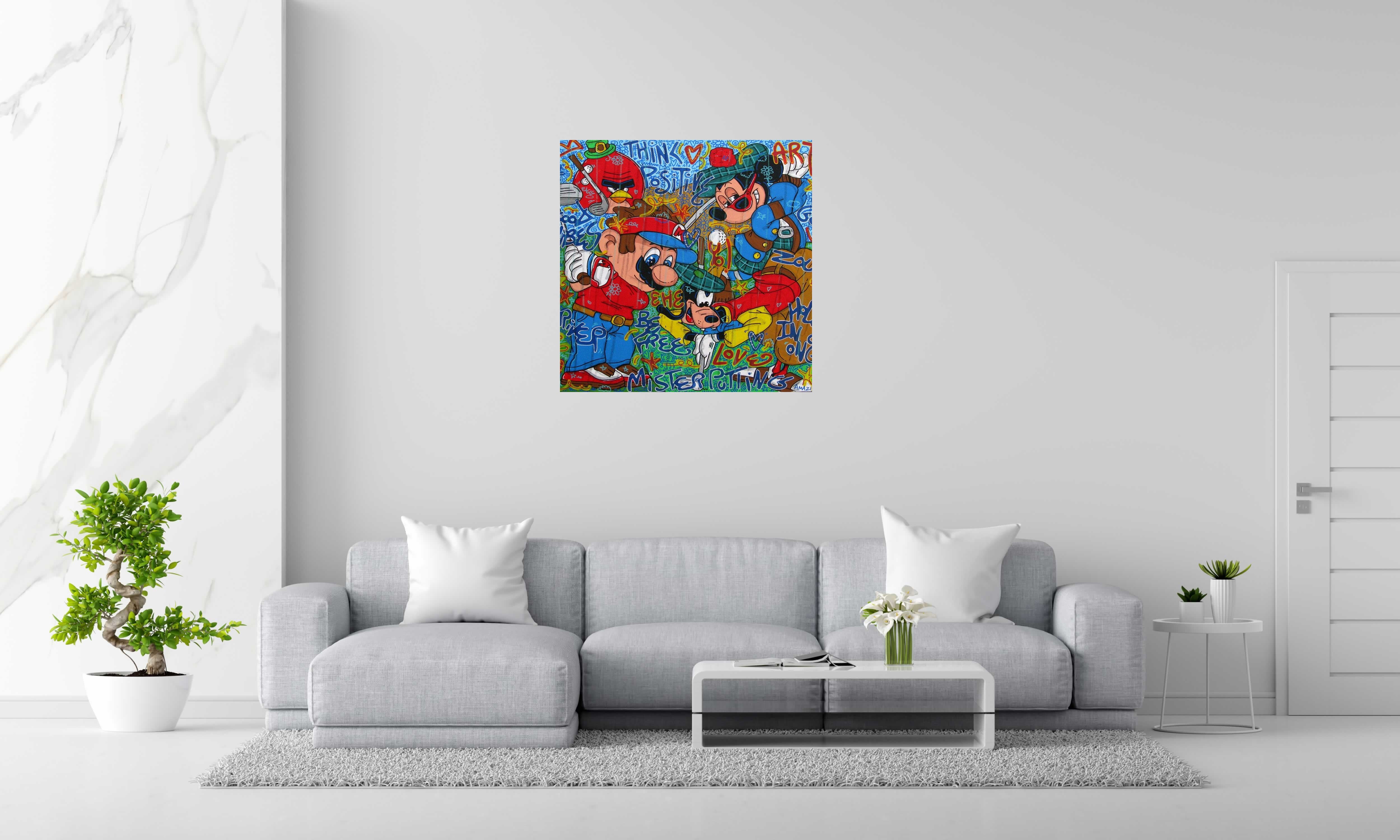 Tableau de RICO SAB a pour titre  Mister putting style street pop art, street art dim : RICO SABprix:950