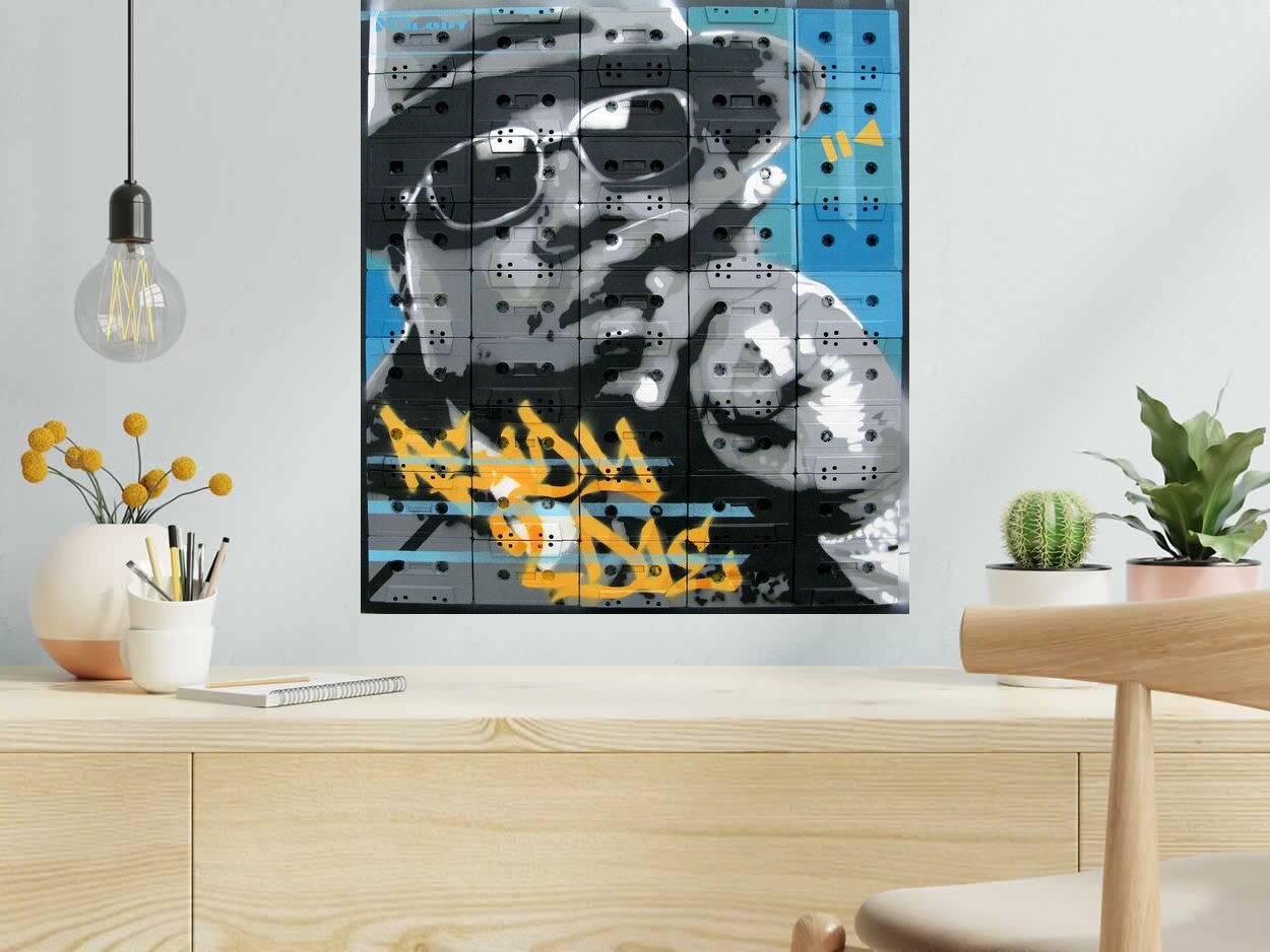 Tableau de MR MELODY a pour titre  READY TO DIE style street pop art, street art dim : MR MELODYprix:850
