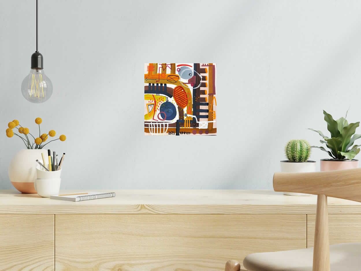 Tableau de TAREK a pour titre  Geometrik 2 style street art dim : TAREKprix:300