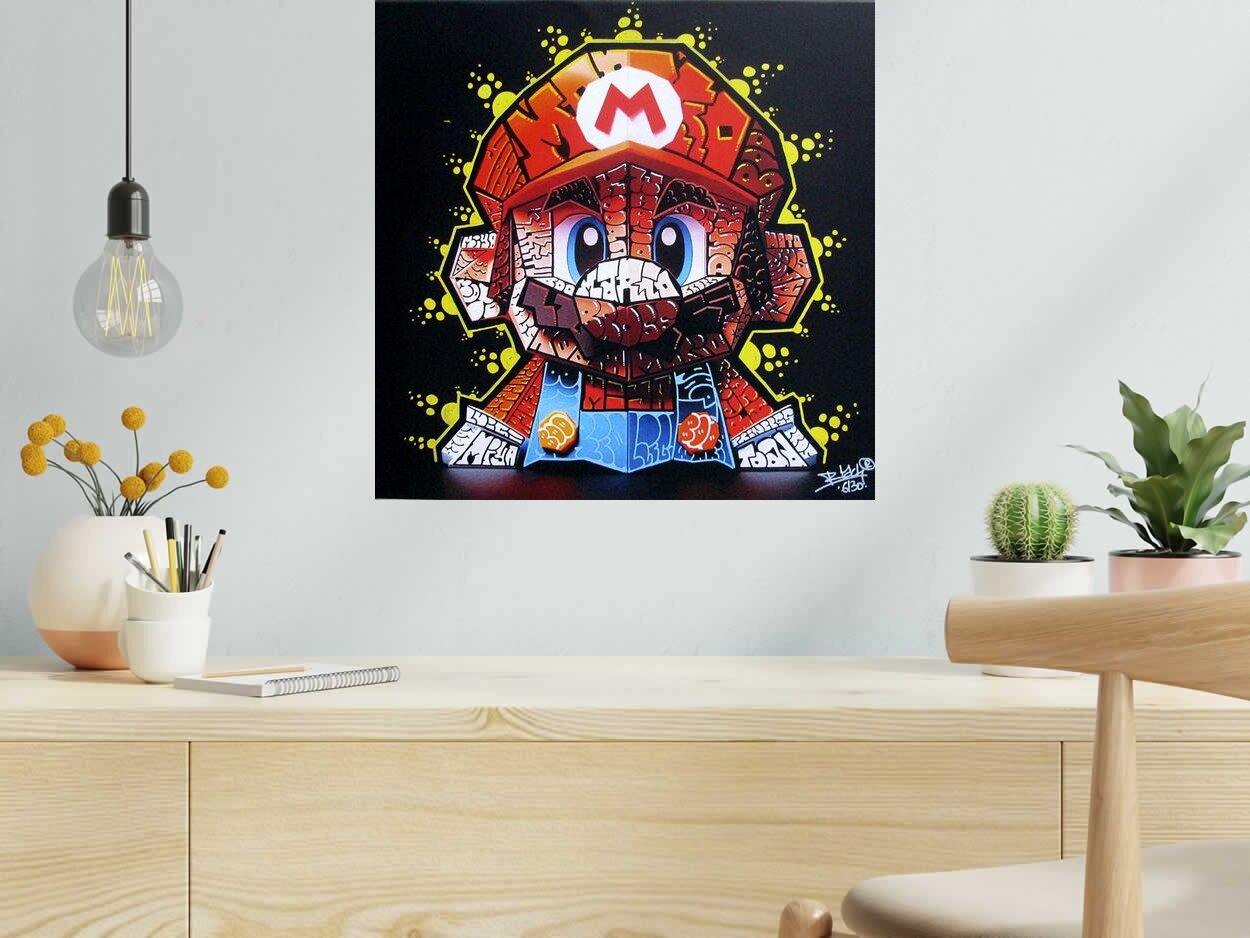 Editions d'art de BLACH a pour titre  Mario style graffiti, street pop art dim : BLACHprix:150