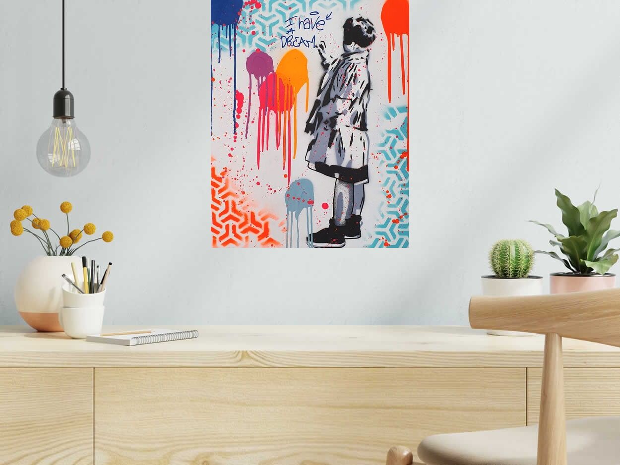 Editions d'art de SARA CHELOU a pour titre  I HAVE A DREAM style figuratif dim : SARA CHELOUprix:120