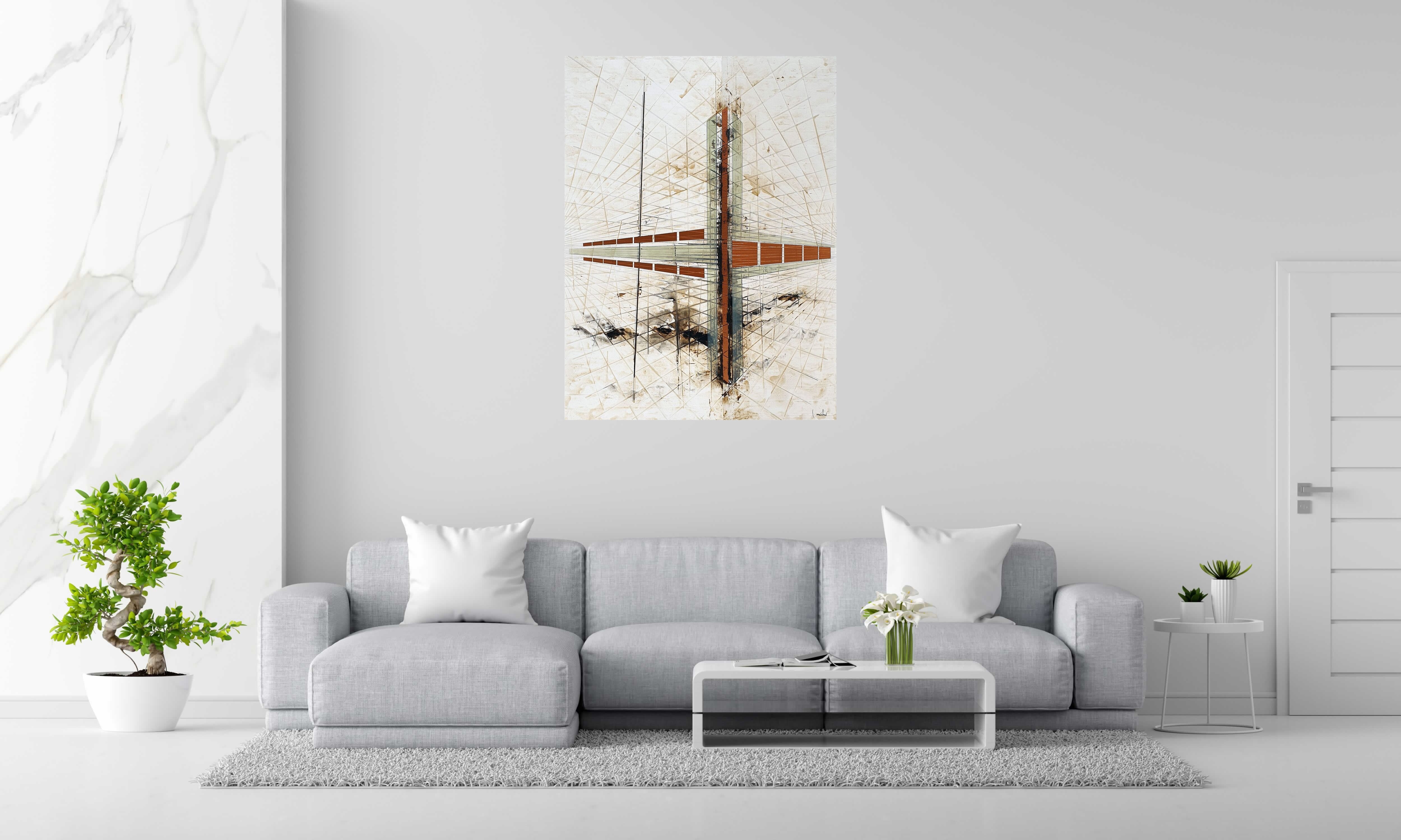 Tableau de LUDOVIC MERCHER a pour titre  BRONZE AGE style abstrait dim : LUDOVIC MERCHERprix:1500