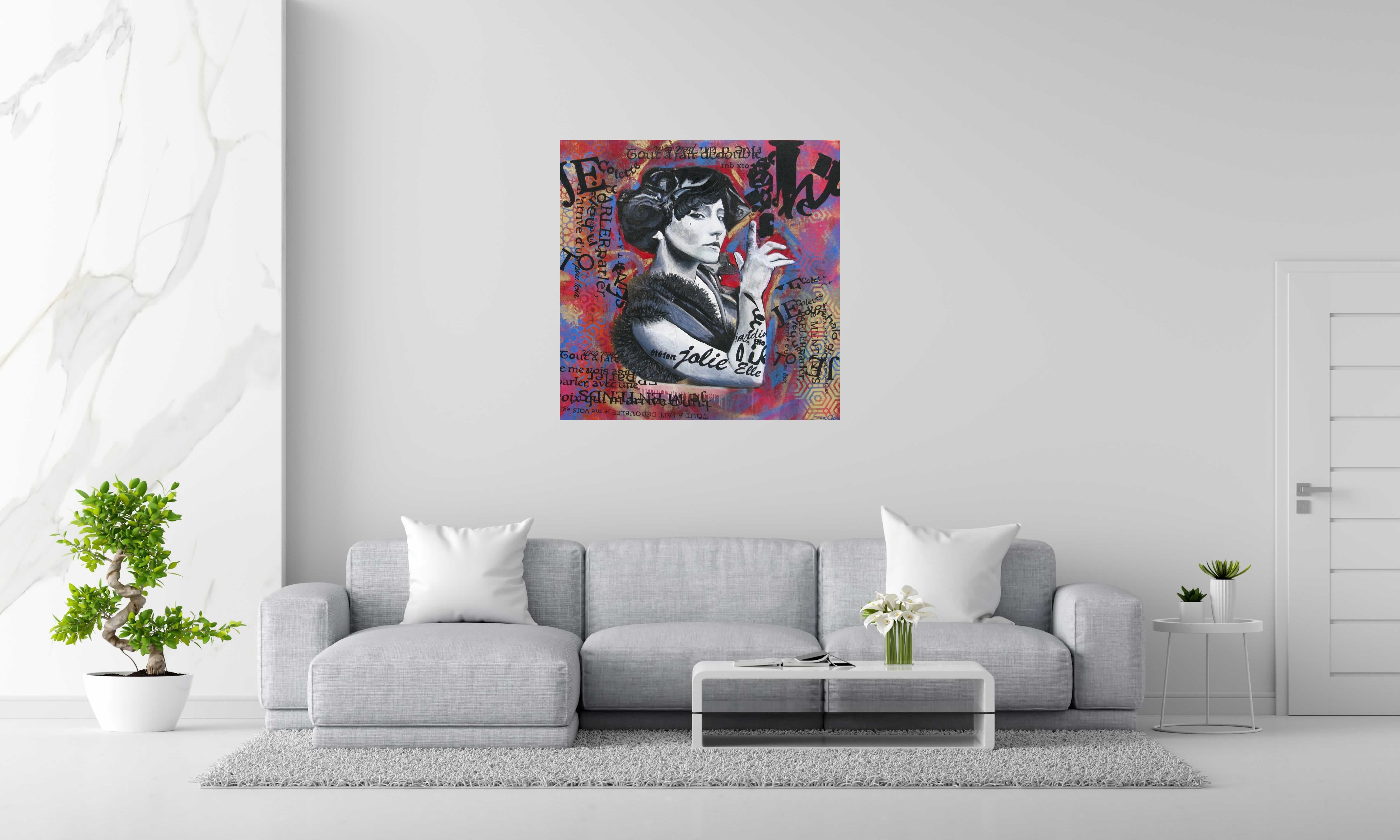 Tableau de SARA CHELOU a pour titre  Colette style street pop art, street art dim : SARA CHELOUprix:1100