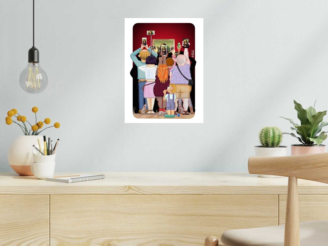 Editions d'art de L'ARTISTE PITRE a pour titre  JOCONDE style figuratif, graphique dim : L'ARTISTE PITREprix:40
