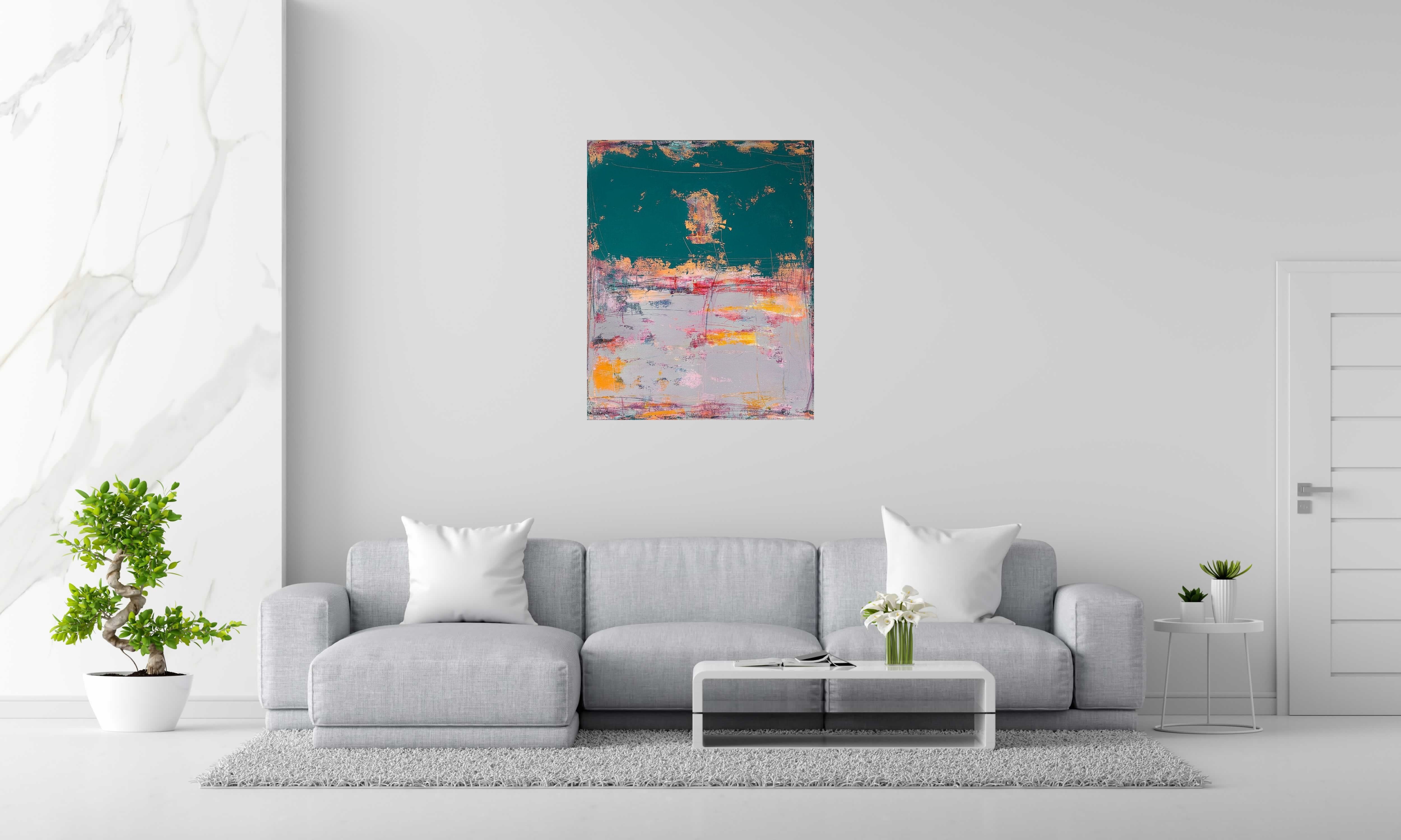 Tableau de TANIA CARRARA a pour titre  Nuances poudré style abstrait dim : TANIA CARRARAprix:950