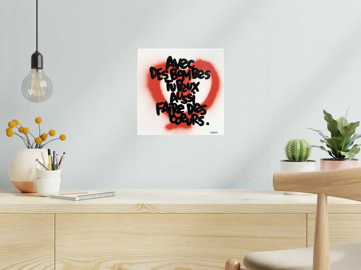 Tableau de L'OISEAU NOIR a pour titre  BOMBE style graphique dim : L'OISEAU NOIRprix:250