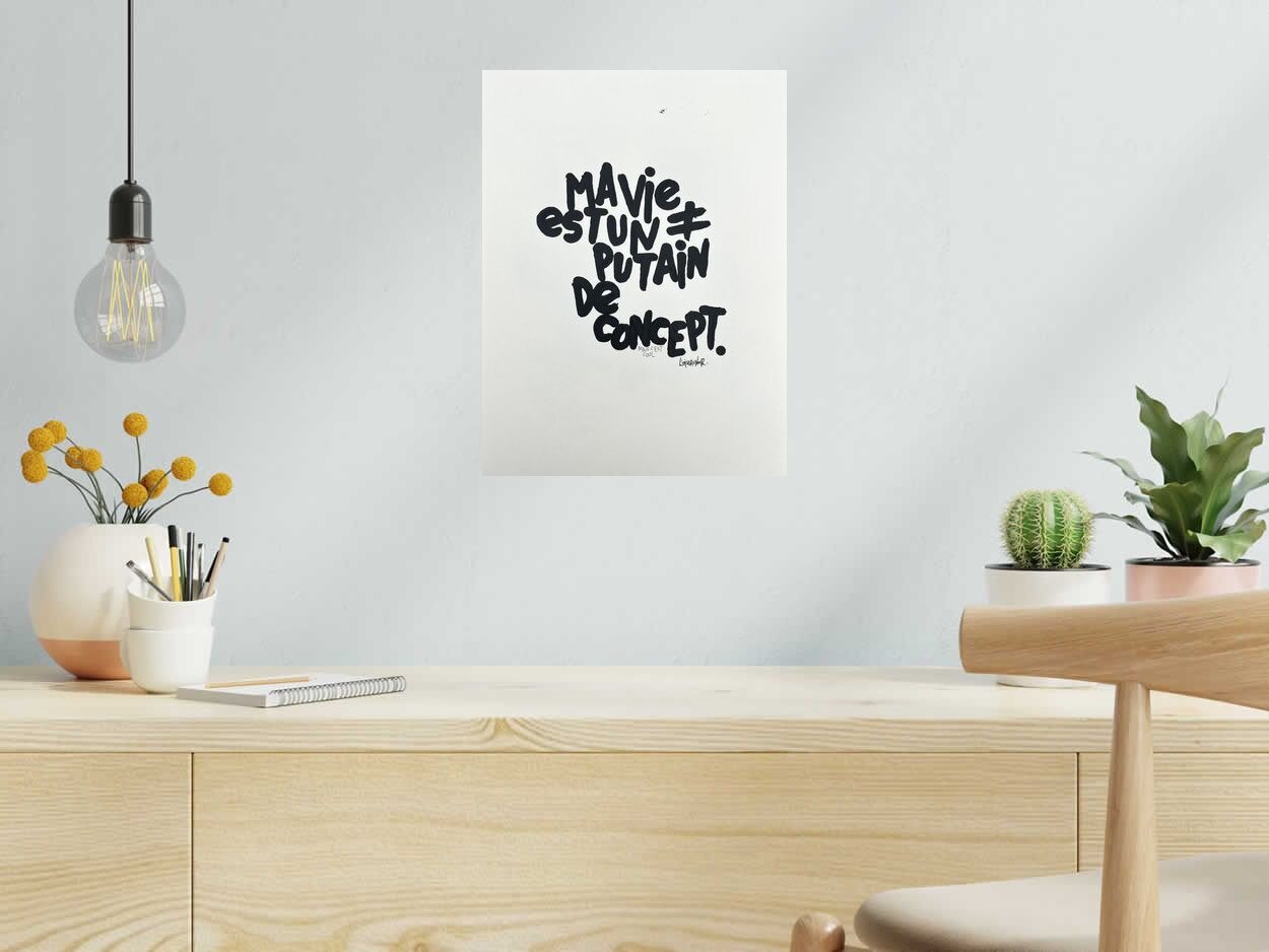 Dessin de L'OISEAU NOIR a pour titre  Mais c'est cool style graphique dim : L'OISEAU NOIRprix:160