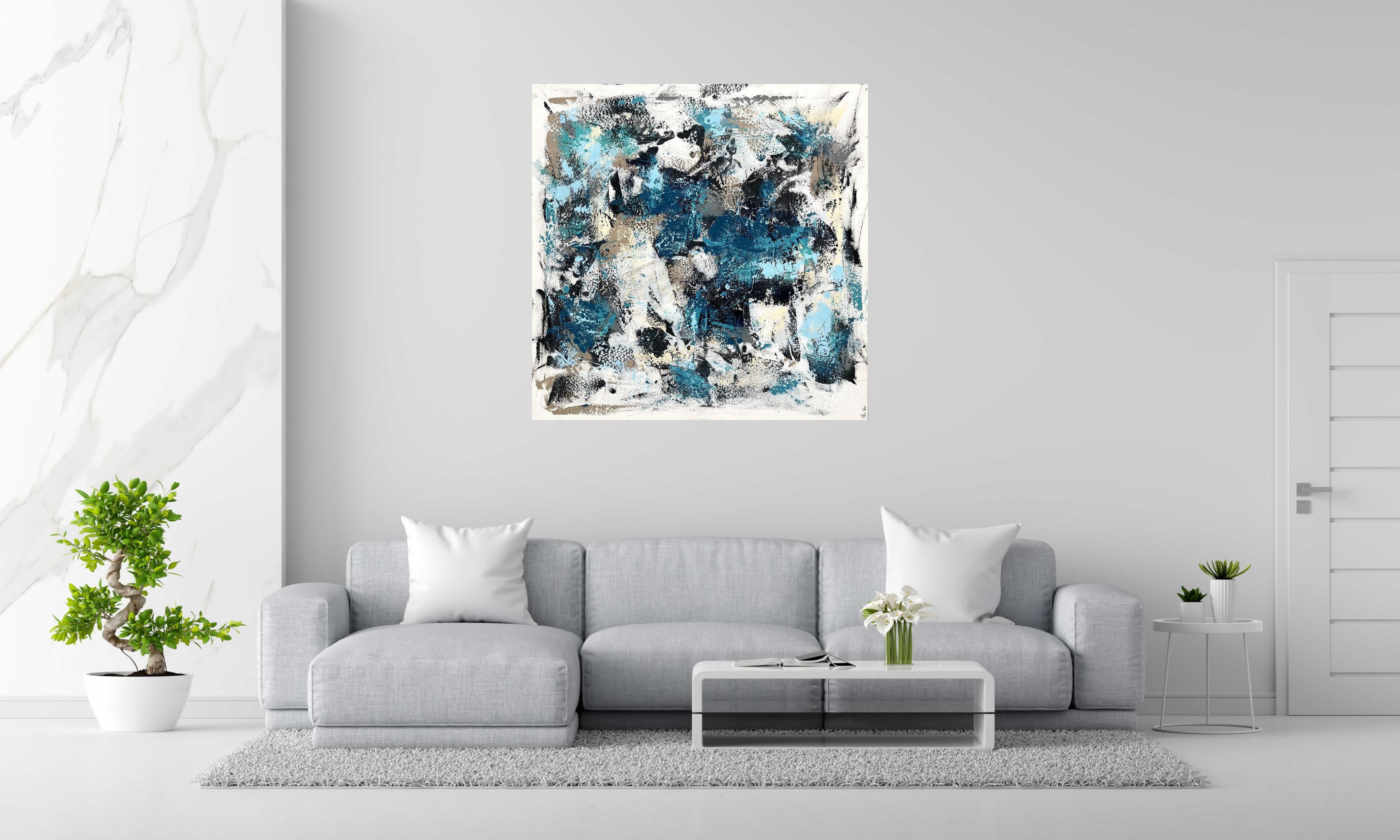 Tableau de CELINE WEBER a pour titre  Océan style abstrait dim : CELINE WEBERprix:1300