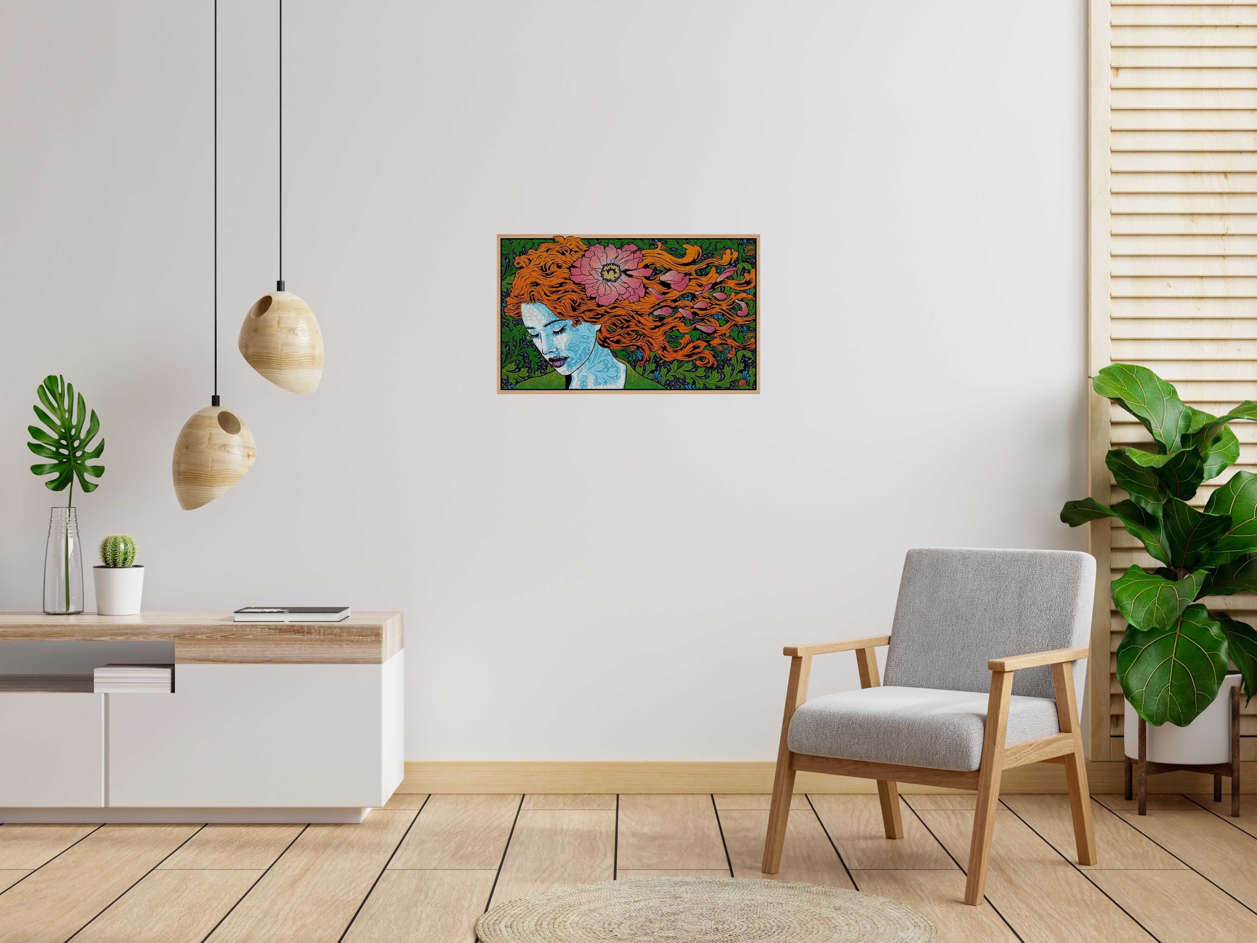 Tableau de CHUCK SPERRY a pour titre  FLORA WOOD PANEL AP style figuratif dim : CHUCK SPERRYprix:3400
