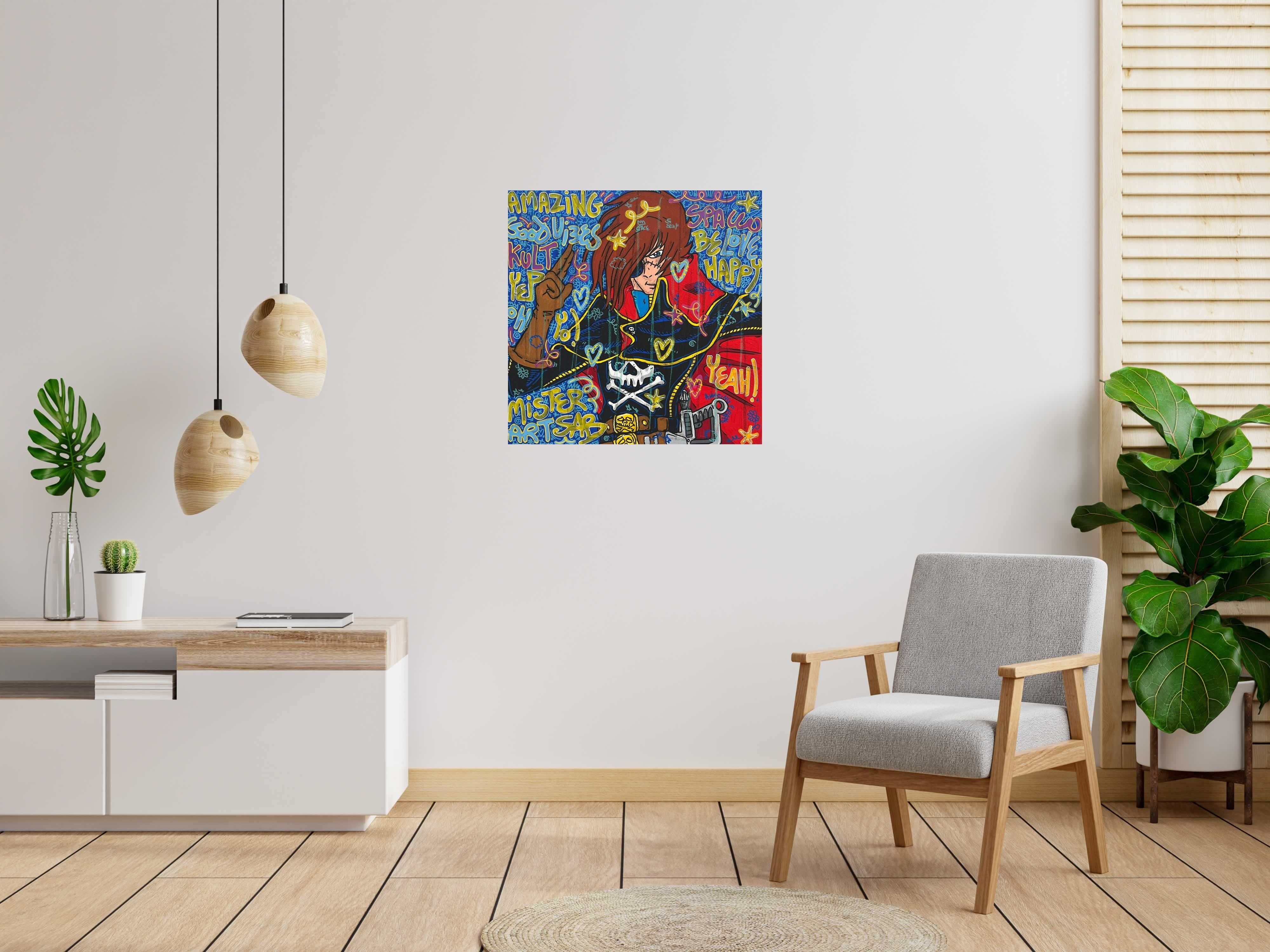 Tableau de RICO SAB a pour titre  Albator Yeah style street pop art, street art dim : RICO SABprix:600