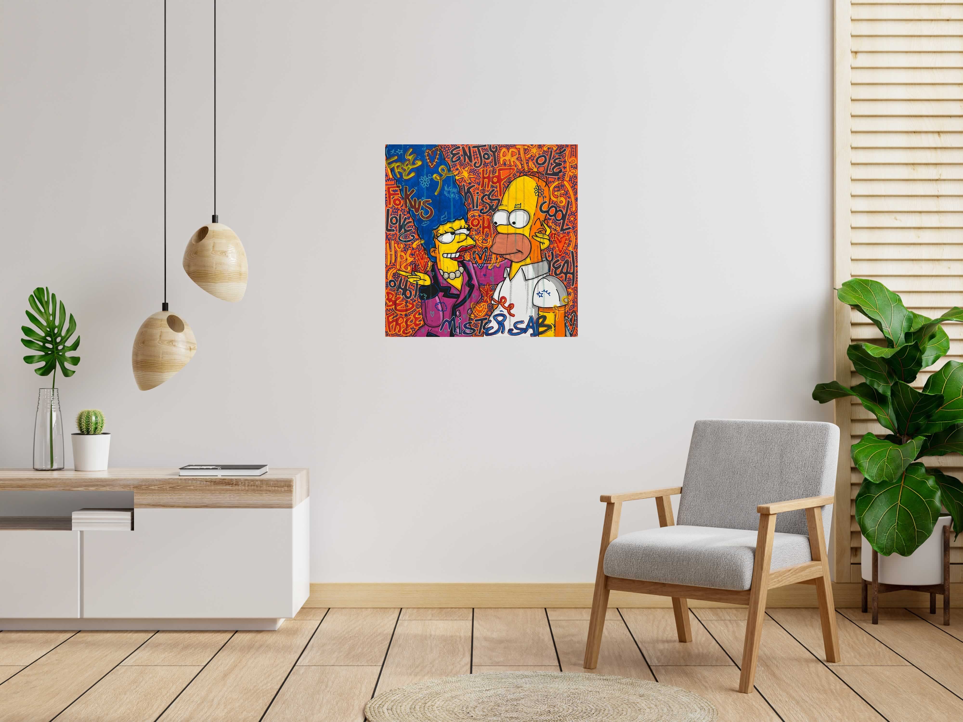 Tableau de RICO SAB a pour titre  Enjoy Kiss style street pop art, street art dim : RICO SABprix:600