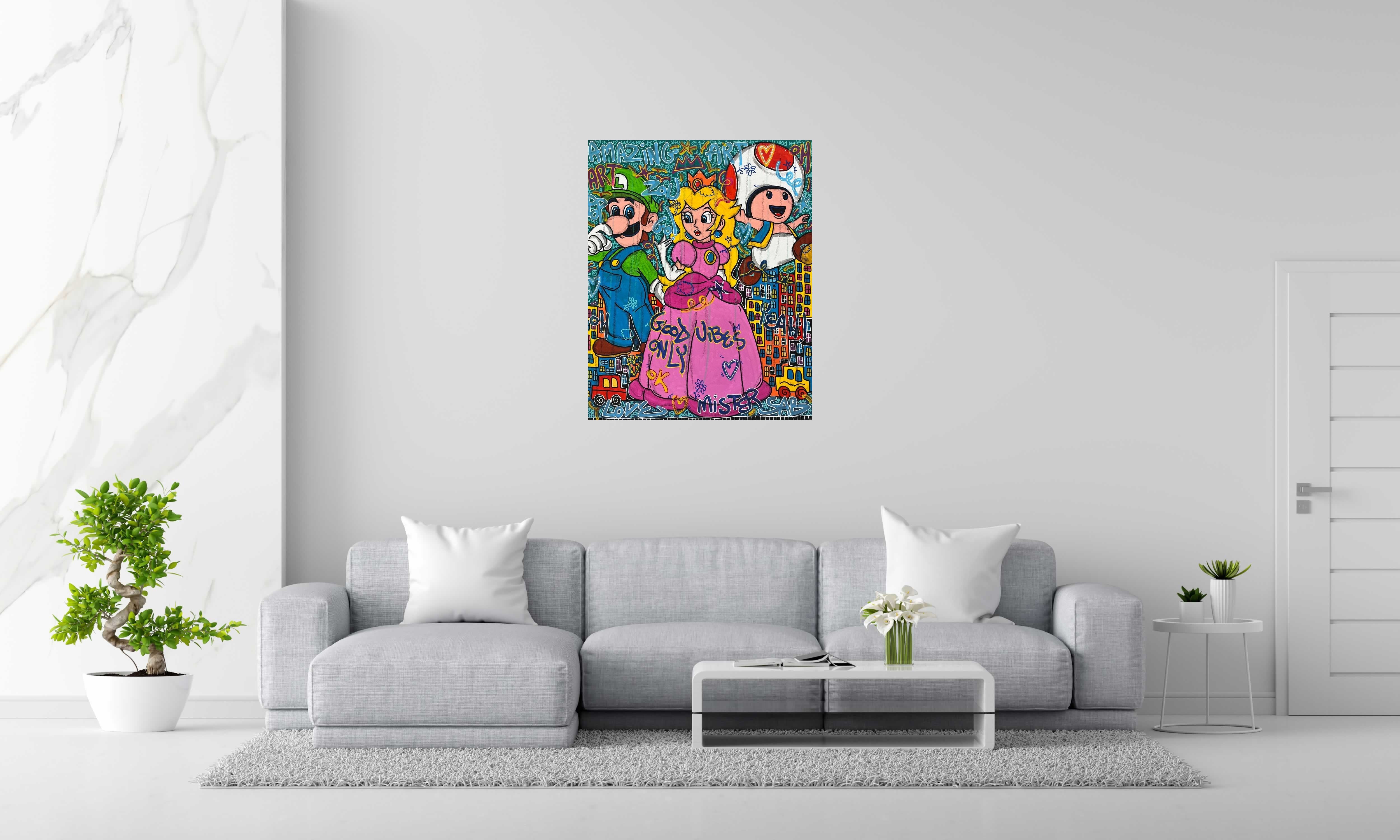 Tableau de RICO SAB a pour titre  Good Vibes Only style street pop art, street art dim : RICO SABprix:800
