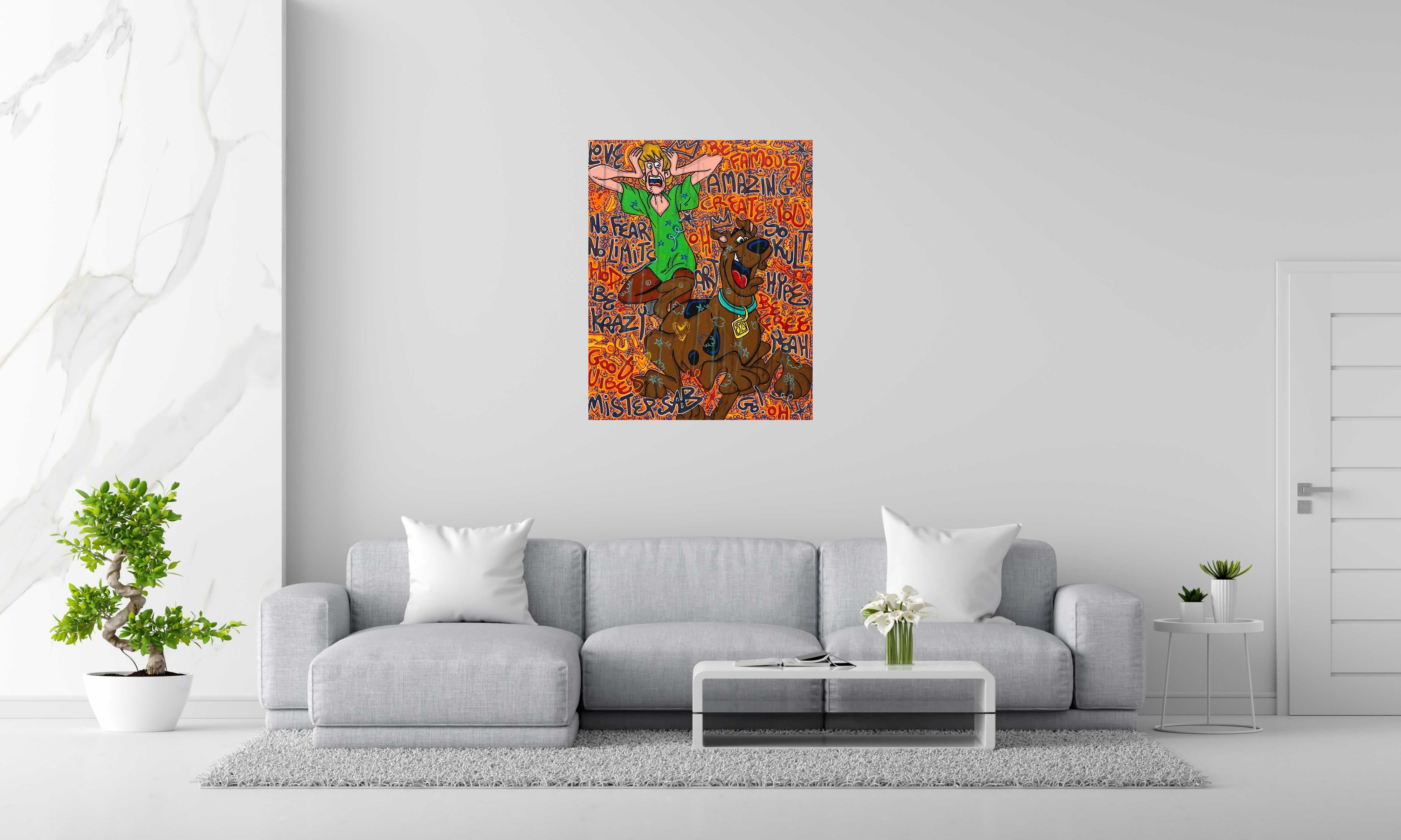 Tableau de RICO SAB a pour titre  No Fear, No Limits style street pop art, street art dim : RICO SABprix:800