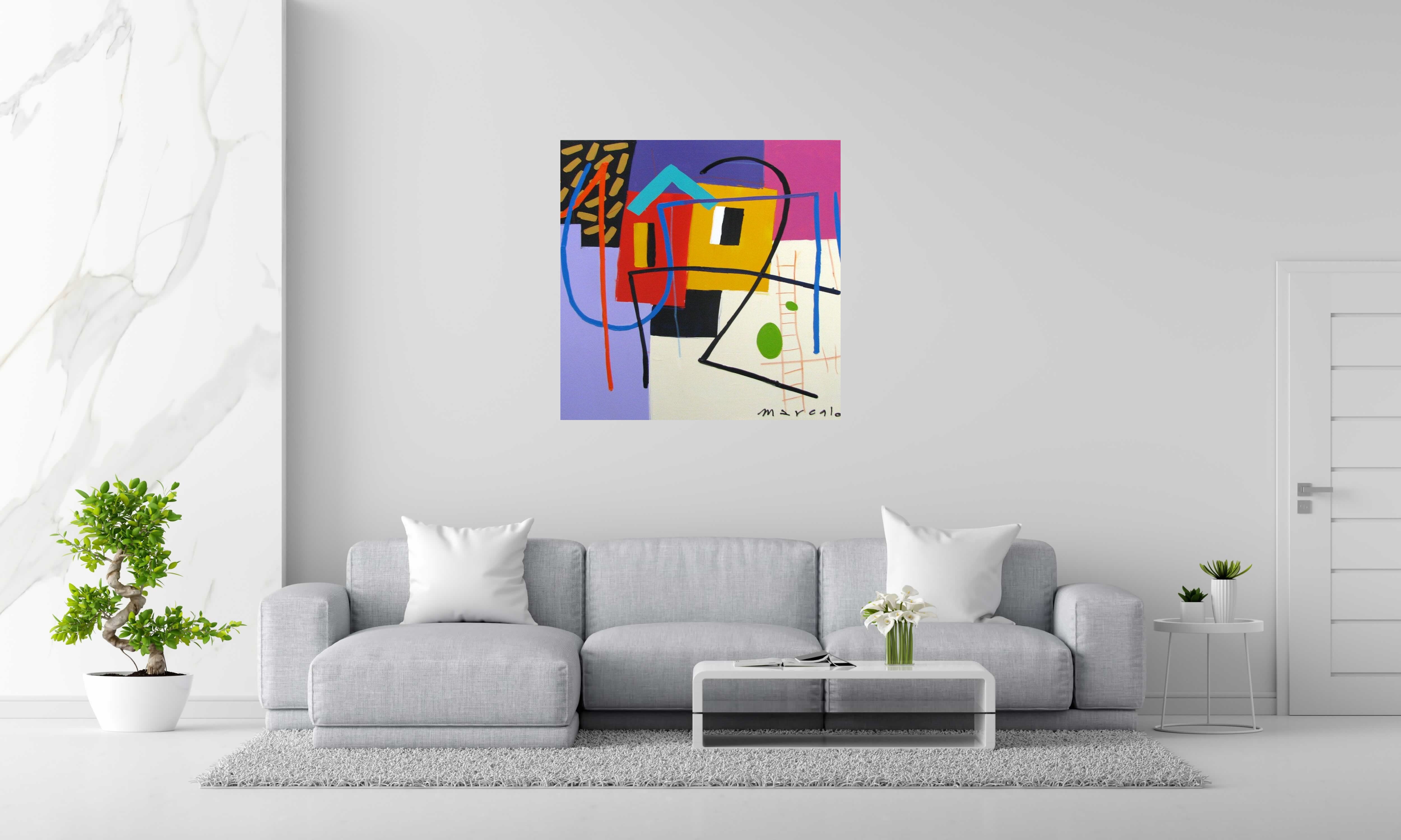 Tableau de MARCELLO CID SAINT JEAN a pour titre  ESPACIOS style abstrait dim : MARCELLO CID SAINT JEANprix: