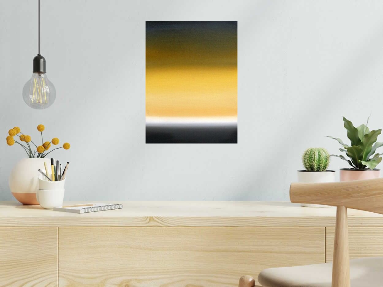 Tableau de ELISE BARAT a pour titre  MICHIGAN LAKE V8 style abstrait dim : ELISE BARATprix:220