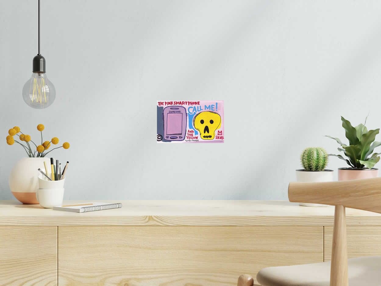 Tableau de TAREK a pour titre  CALL ME style street pop art dim : TAREKprix:140