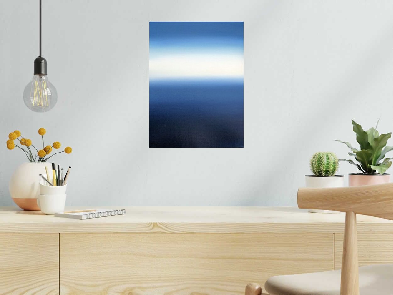 Tableau de ELISE BARAT a pour titre  MIHIGAN LAKE V17 style abstrait dim : ELISE BARATprix: