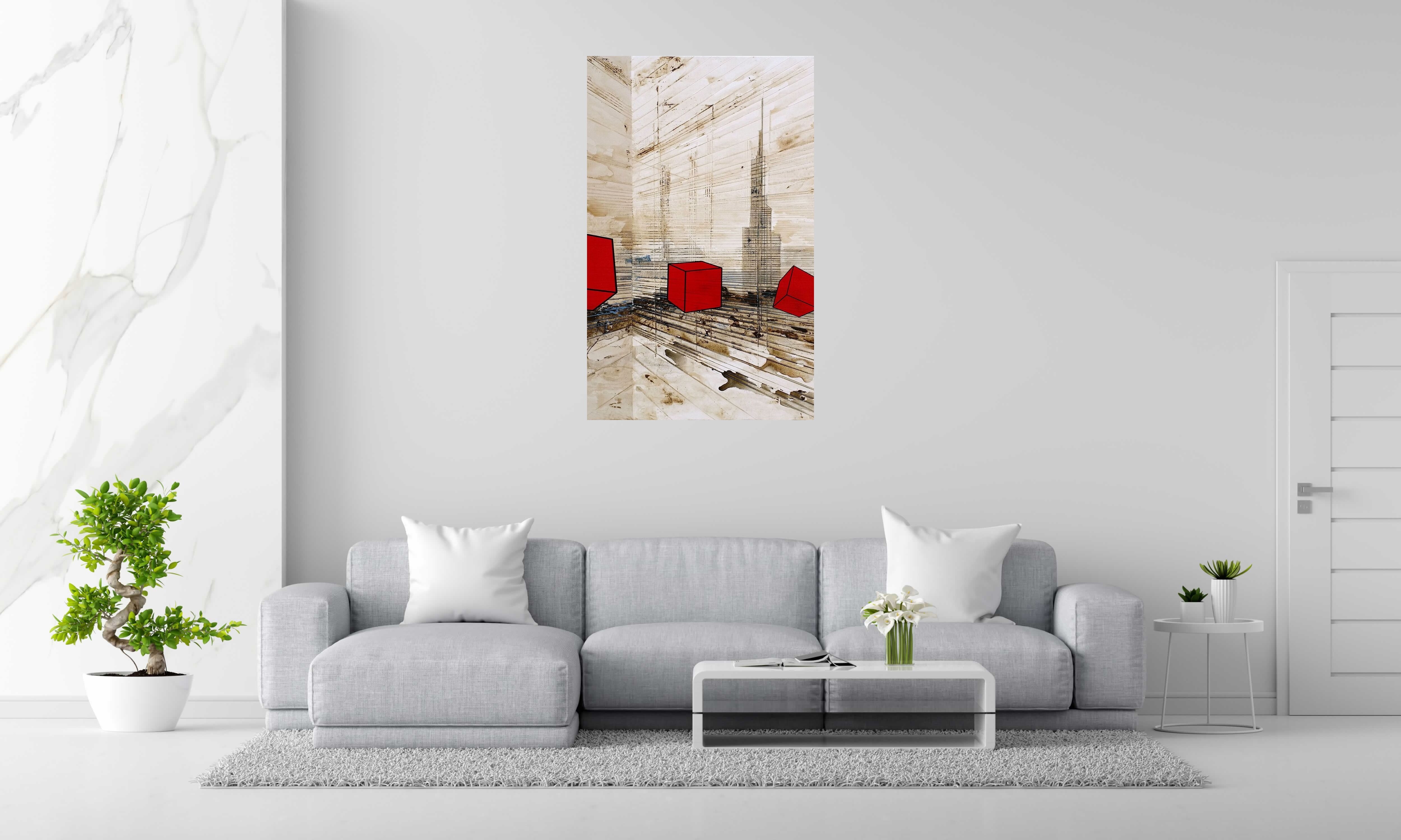 Tableau de LUDOVIC MERCHER a pour titre  MOVE ON style abstrait dim : LUDOVIC MERCHERprix:1200
