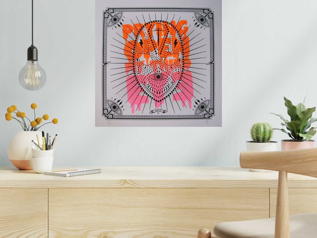 Editions d'art de JIBE a pour titre  THIRD EYE style graphique dim : JIBEprix: