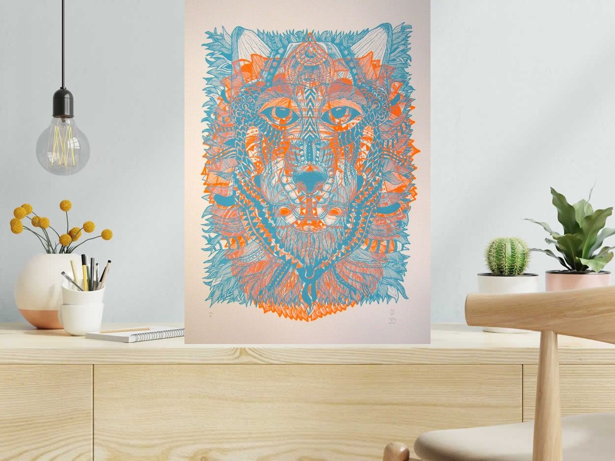 Editions d'art de JIBE a pour titre  WOLFDOG style graphique dim : JIBEprix: