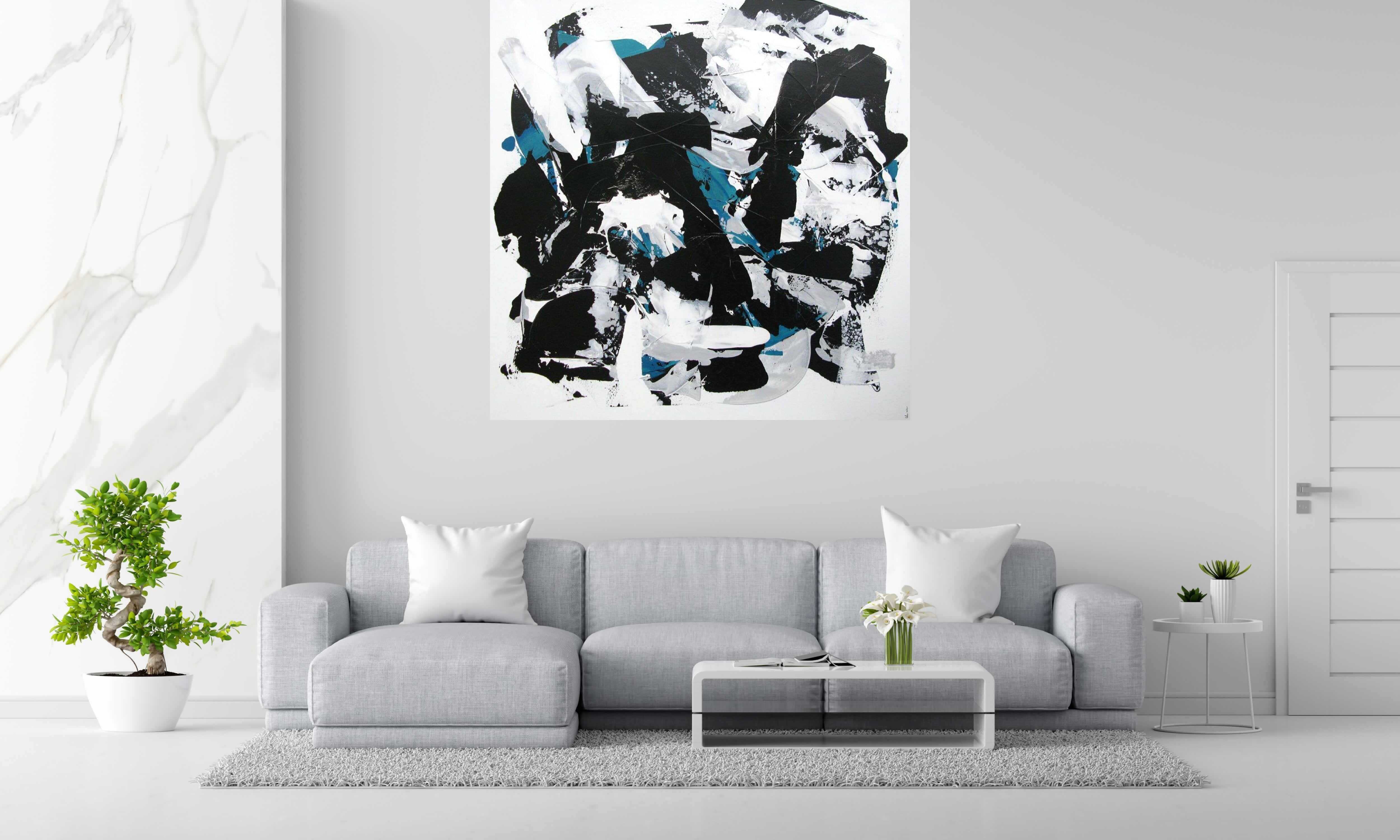 Tableau de CELINE WEBER a pour titre  ECUME style abstrait dim : CELINE WEBERprix:1600