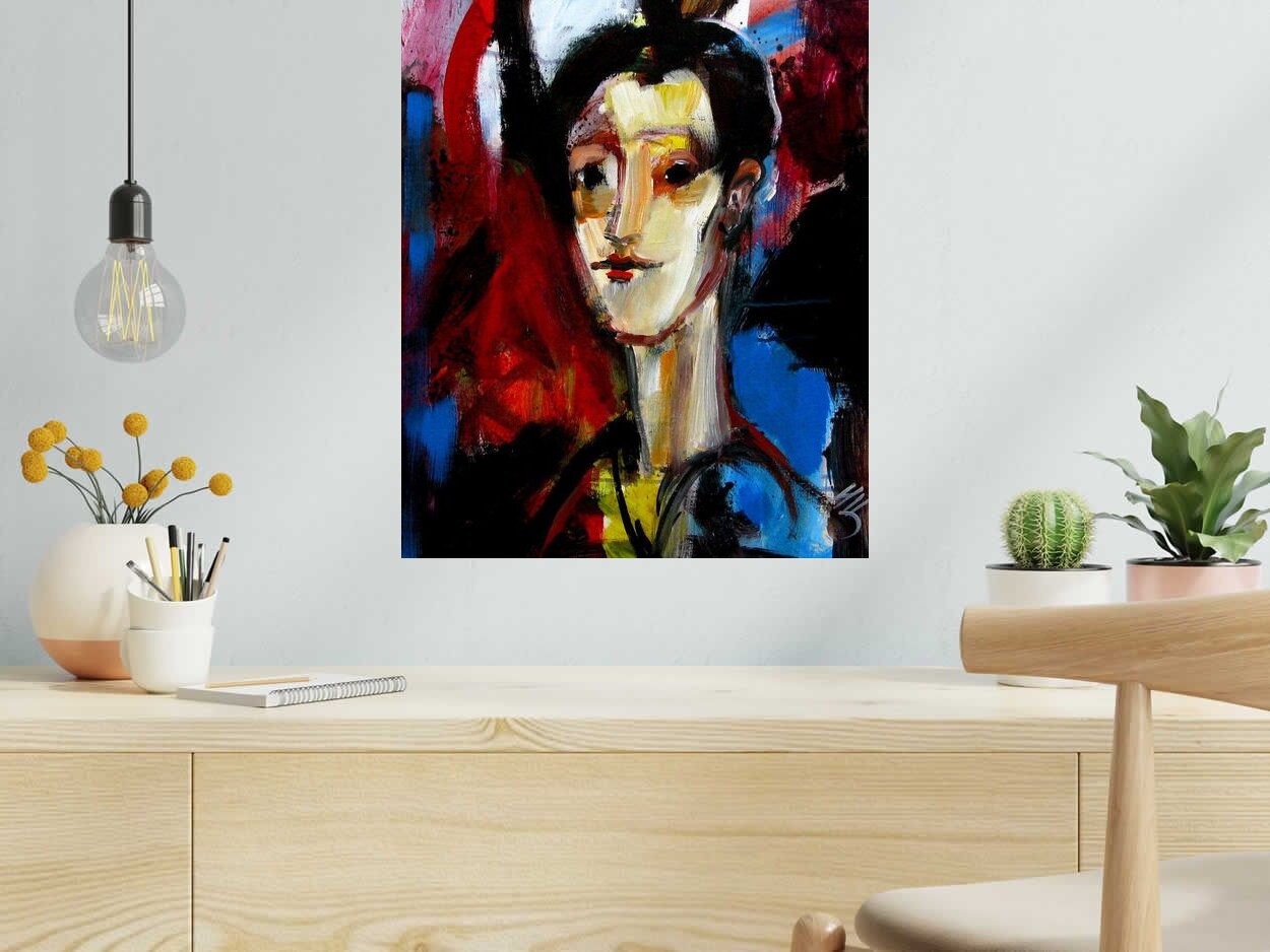 Tableau de IVAN TZONEV a pour titre  PORTRAIT 4 style figuratif dim : IVAN TZONEVprix:300