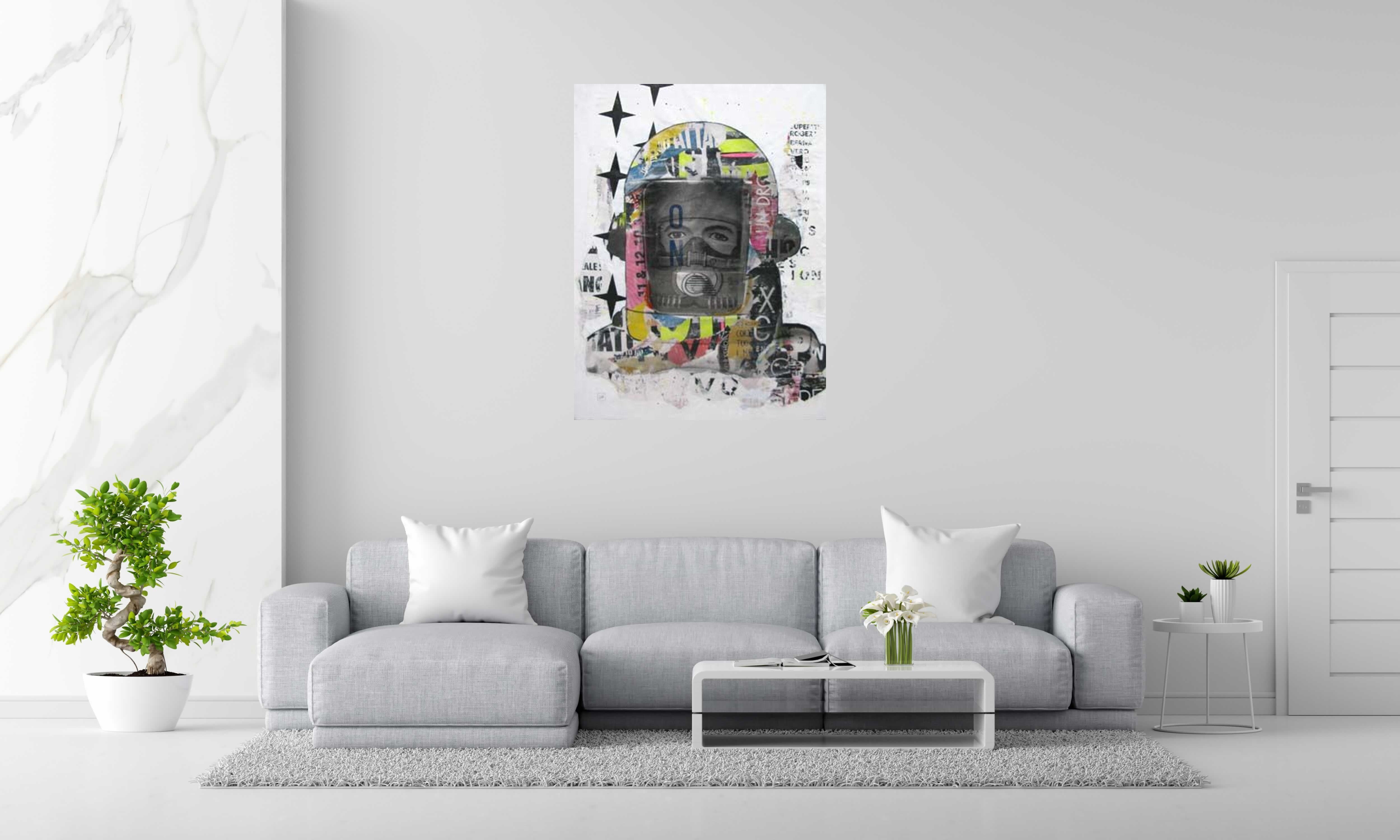 Tableau de LN LE PAPE a pour titre  SPACE SCOUT style street pop art dim : LN LE PAPEprix:900