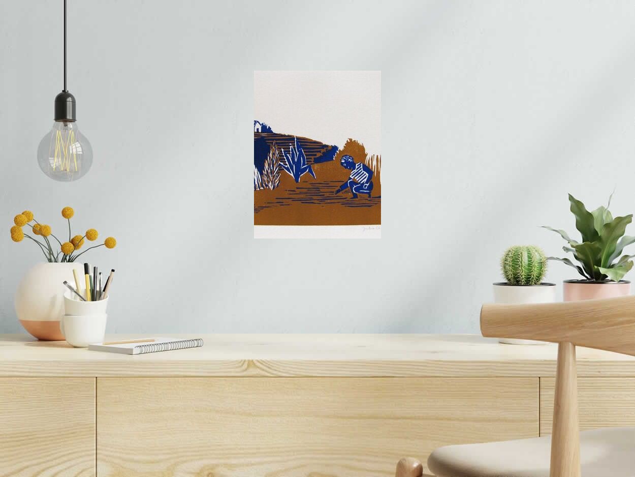 Editions d'art de JULIA CHAUSSON a pour titre  CACHETTE style figuratif dim : JULIA CHAUSSONprix: