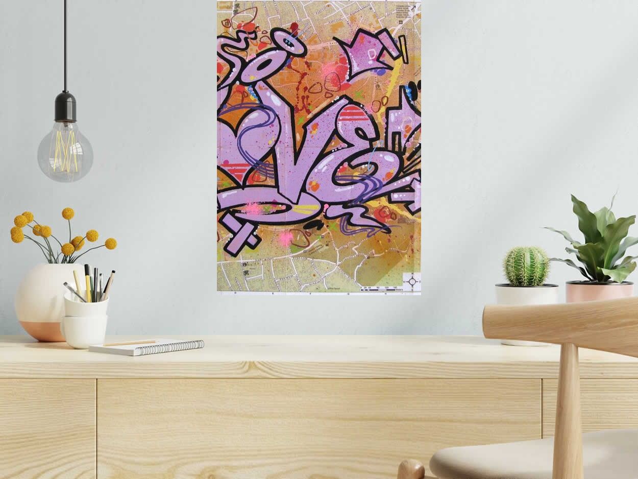 Dessin de LADY K a pour titre  LOVE SUR PRIZREN style street pop art dim : LADY Kprix: