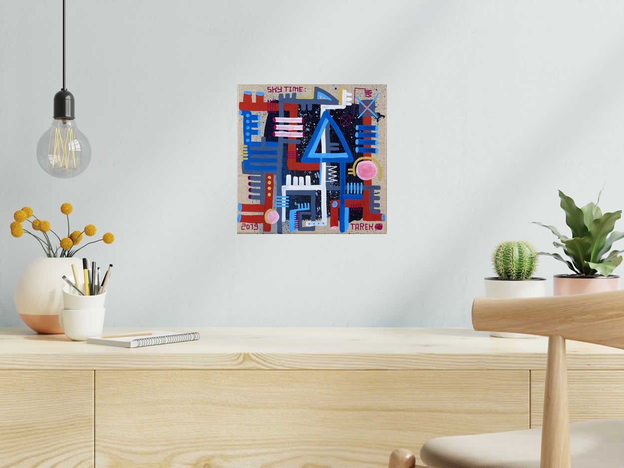 Tableau de TAREK a pour titre  SKY TIME style abstrait dim : TAREKprix: