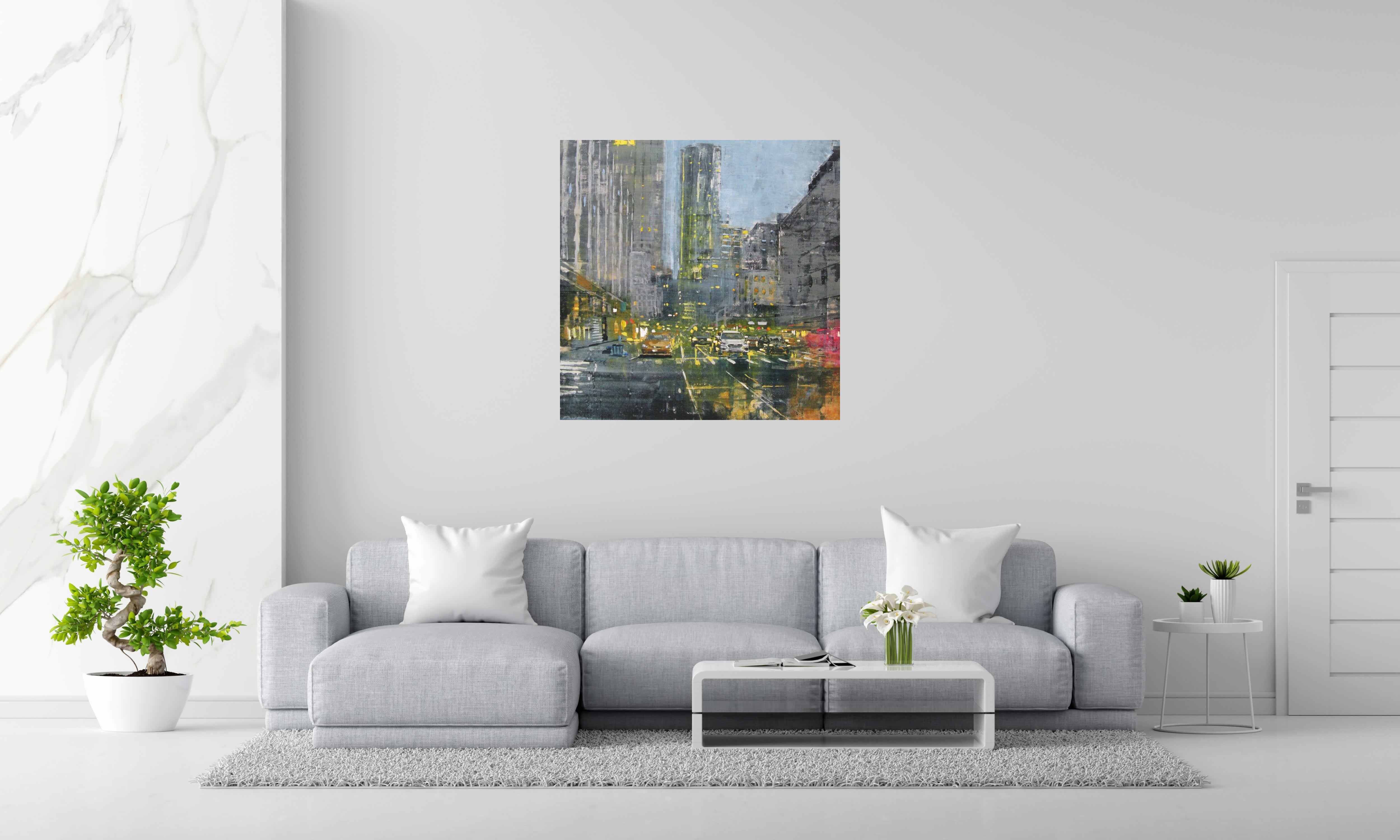 Tableau de ADRIEN FAVEAU a pour titre  DOWNTOWN LIGHTS style figuratif dim : ADRIEN FAVEAUprix:2500