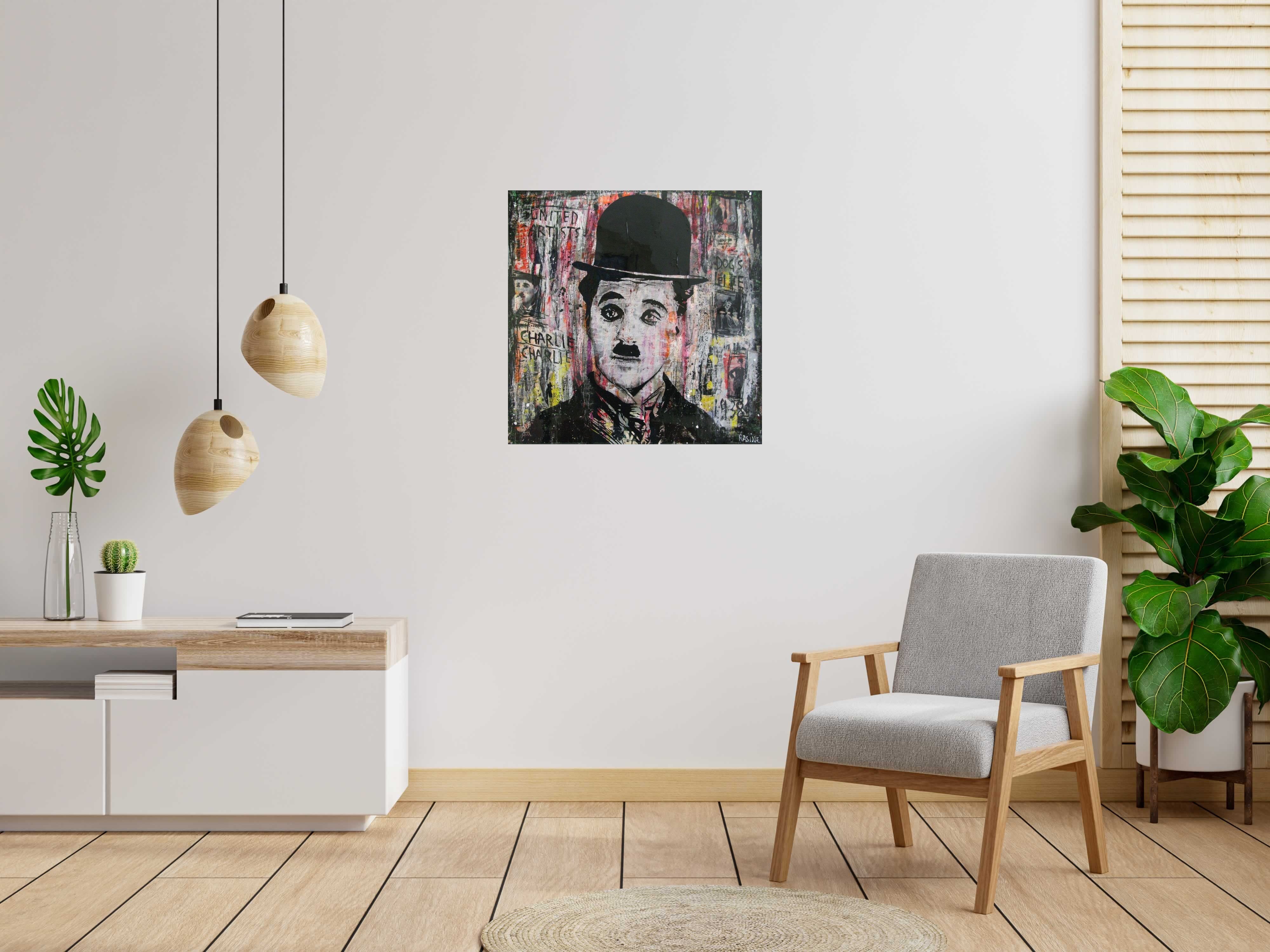 Tableau de THIERRY RASINE a pour titre  CHARLIE style street pop art, street art dim : THIERRY RASINEprix:800