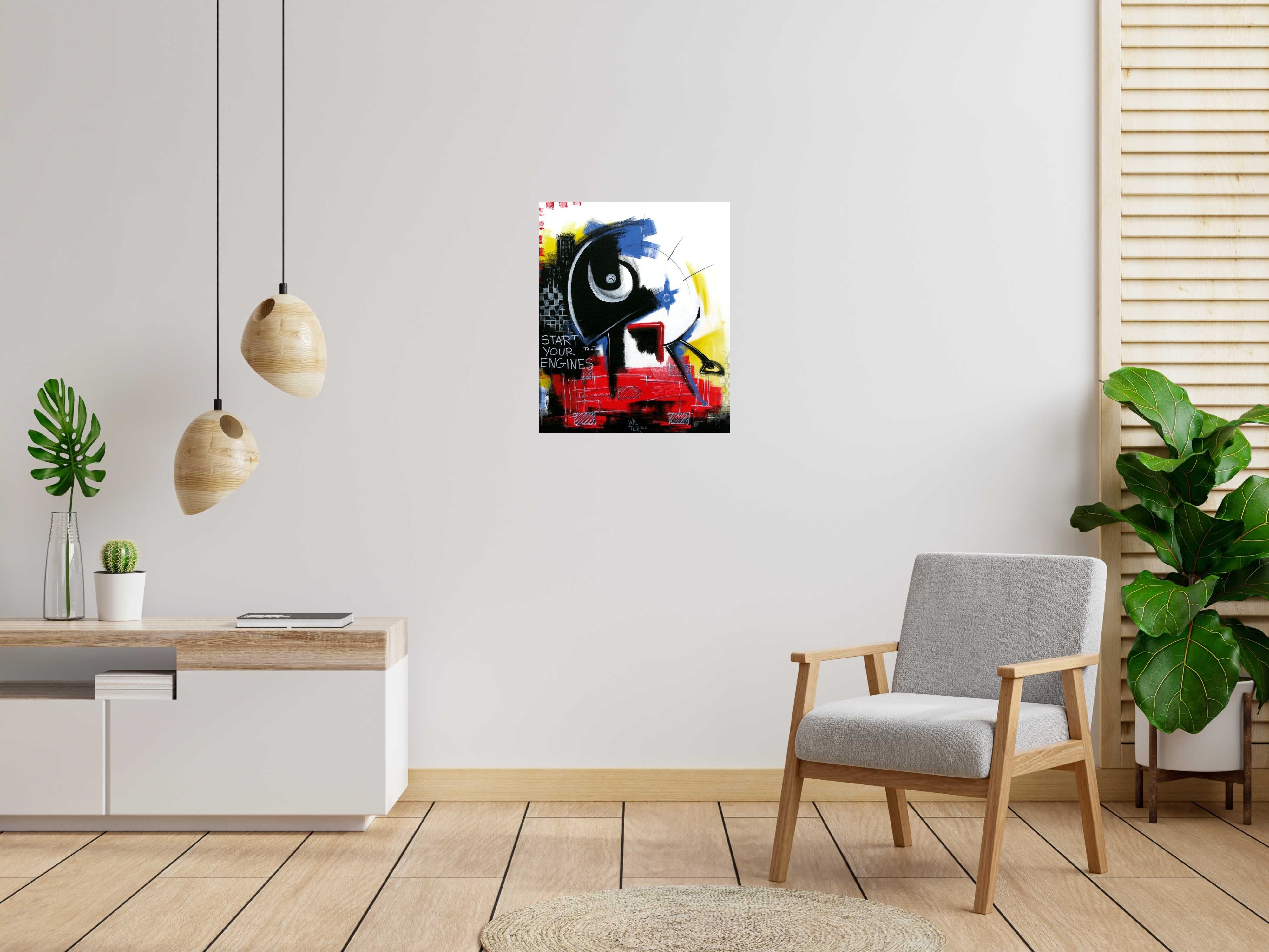 Tableau de WALTER a pour titre  START YOUR ENGINES style graphique dim : WALTERprix: