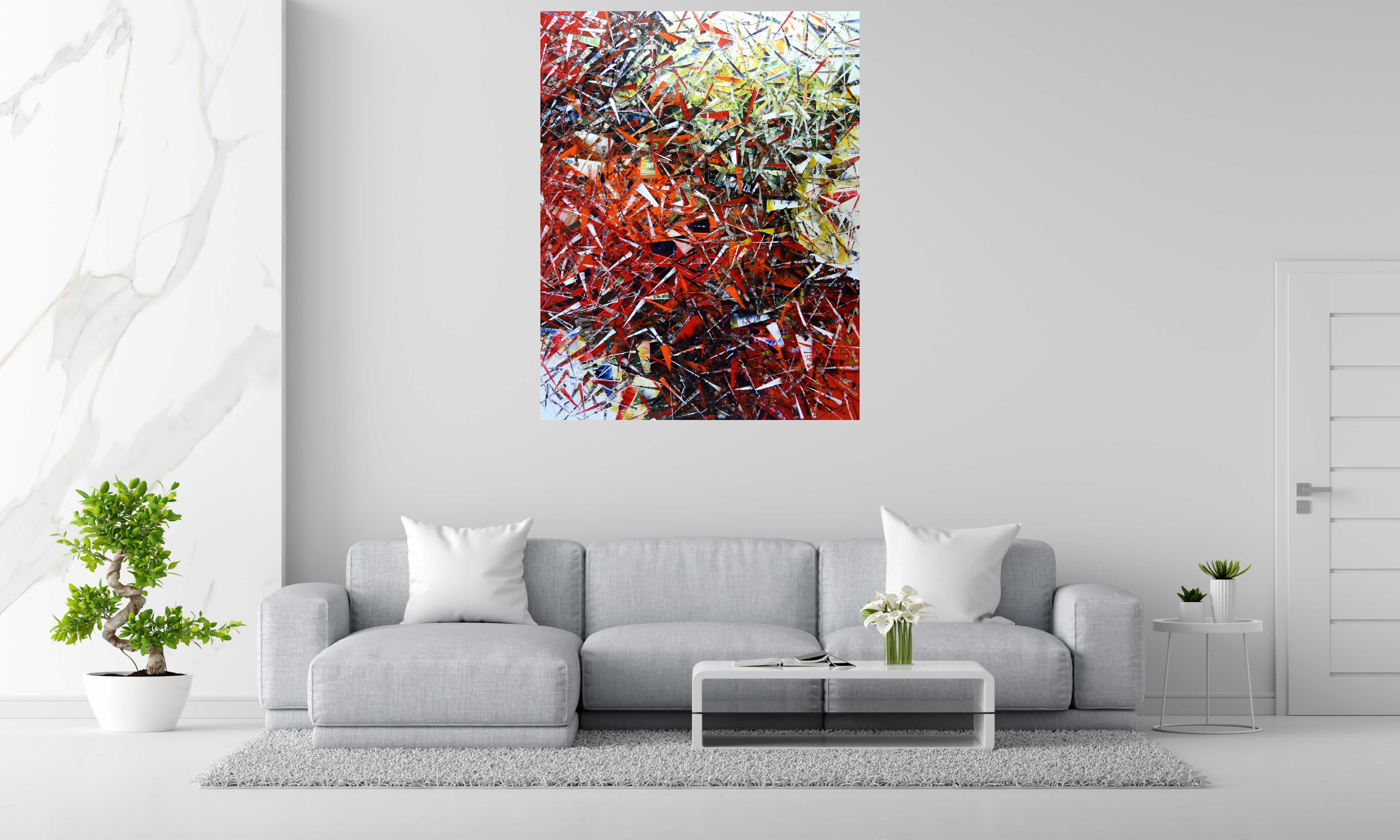 Tableau de ALAIN BECANNE a pour titre  PEINTURE 11-2020-110 style abstrait dim : ALAIN BECANNEprix: