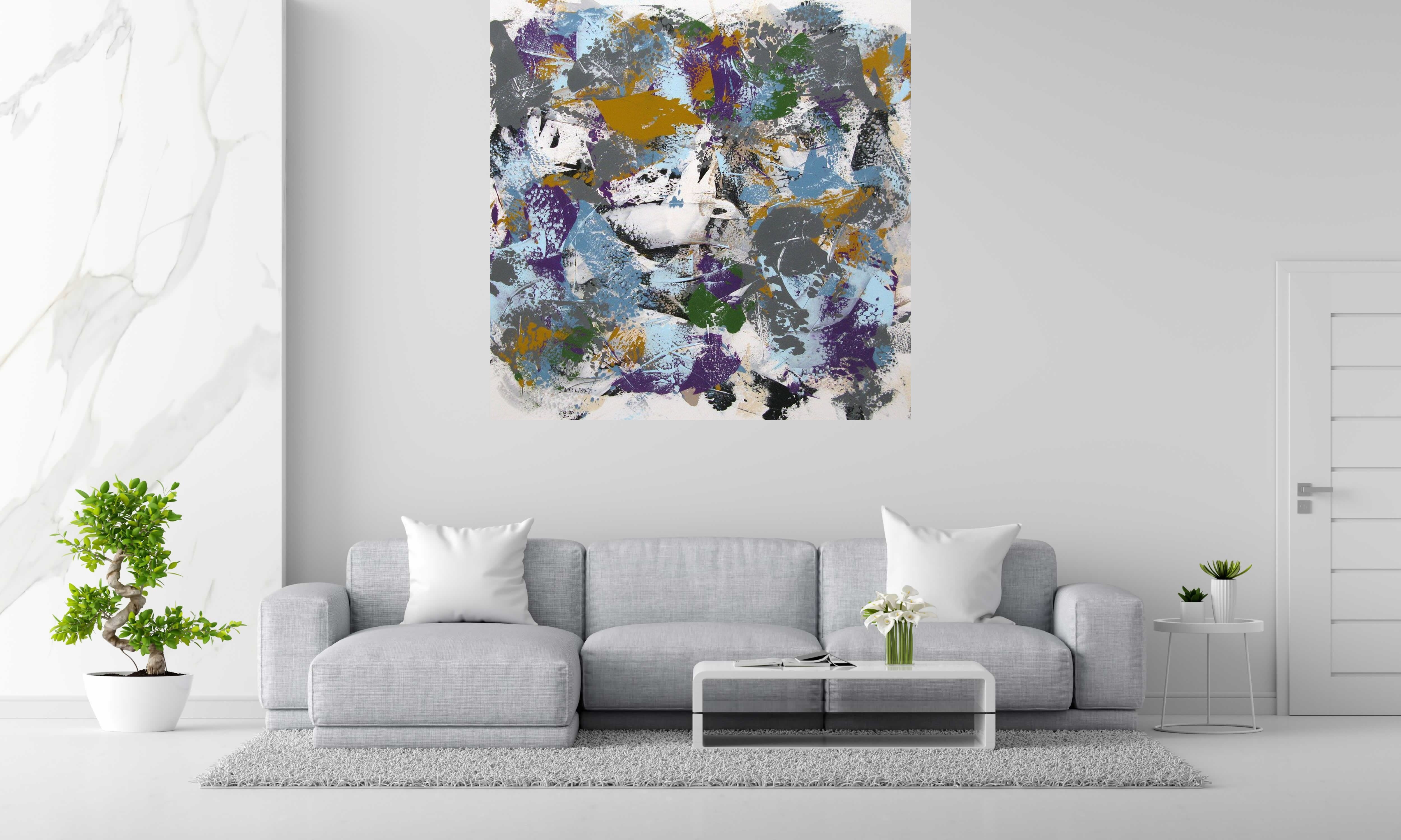Tableau de CELINE WEBER a pour titre  WINTER style abstrait dim : CELINE WEBERprix: