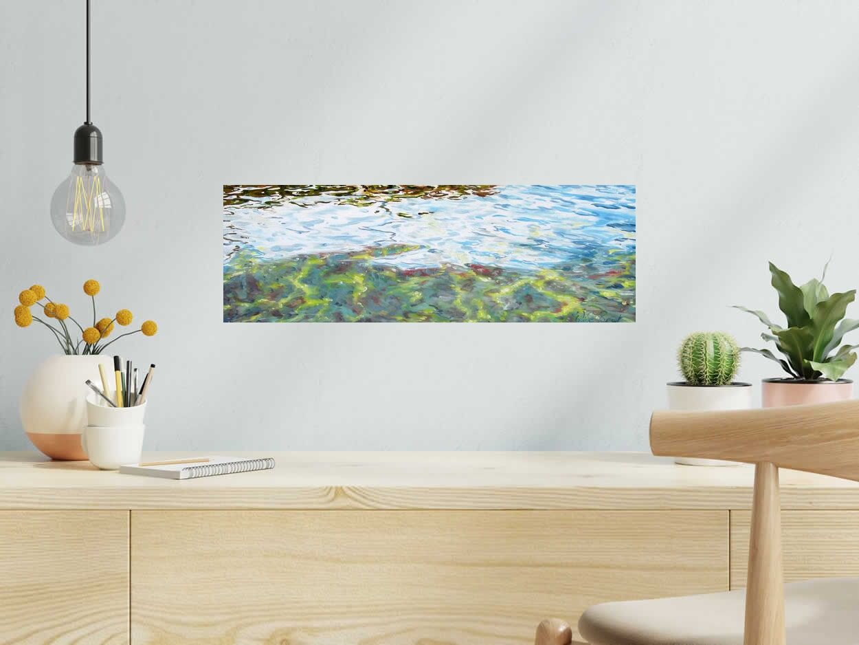 Tableau de ELISE BARAT a pour titre  ONDE CLAIRE style figuratif dim : ELISE BARATprix:320