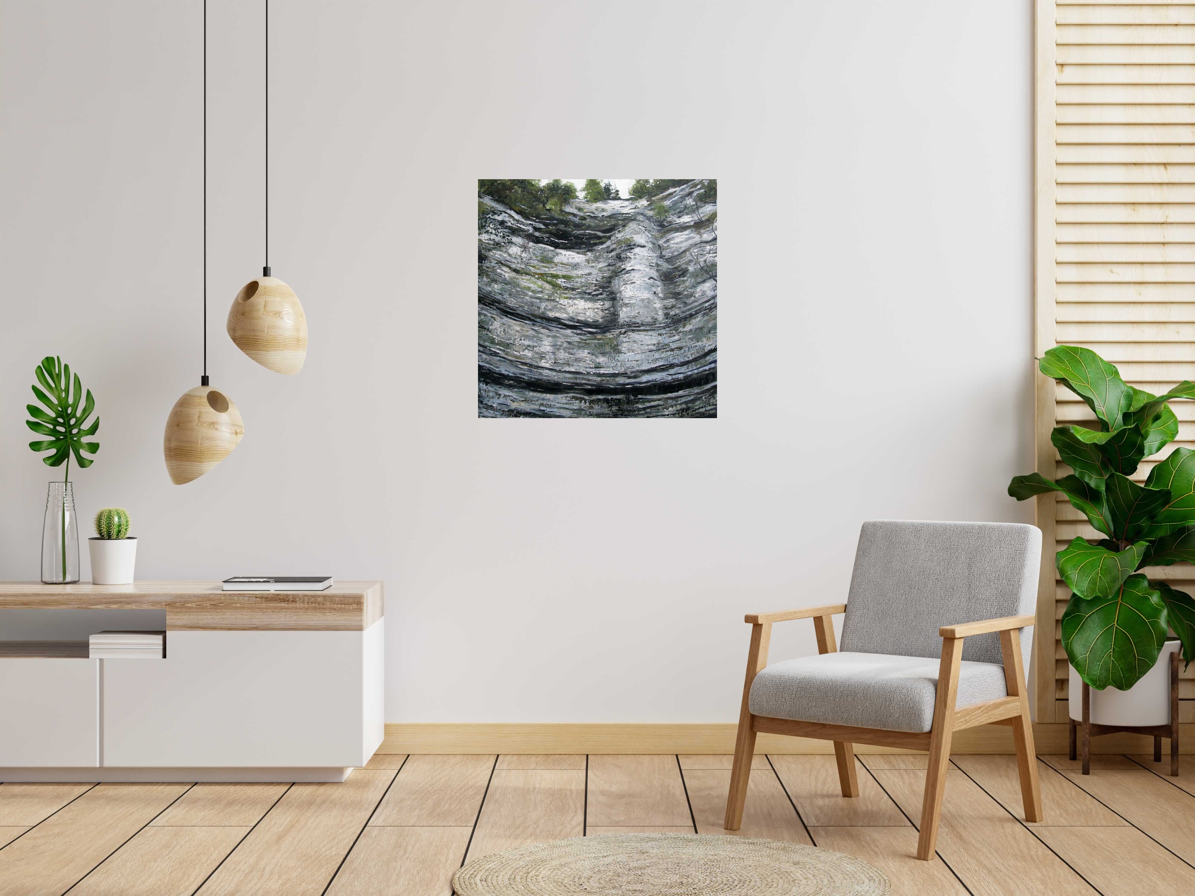 Tableau de ELISE BARAT a pour titre  LE ROCHER DE CONSOLATION style figuratif dim : ELISE BARATprix: