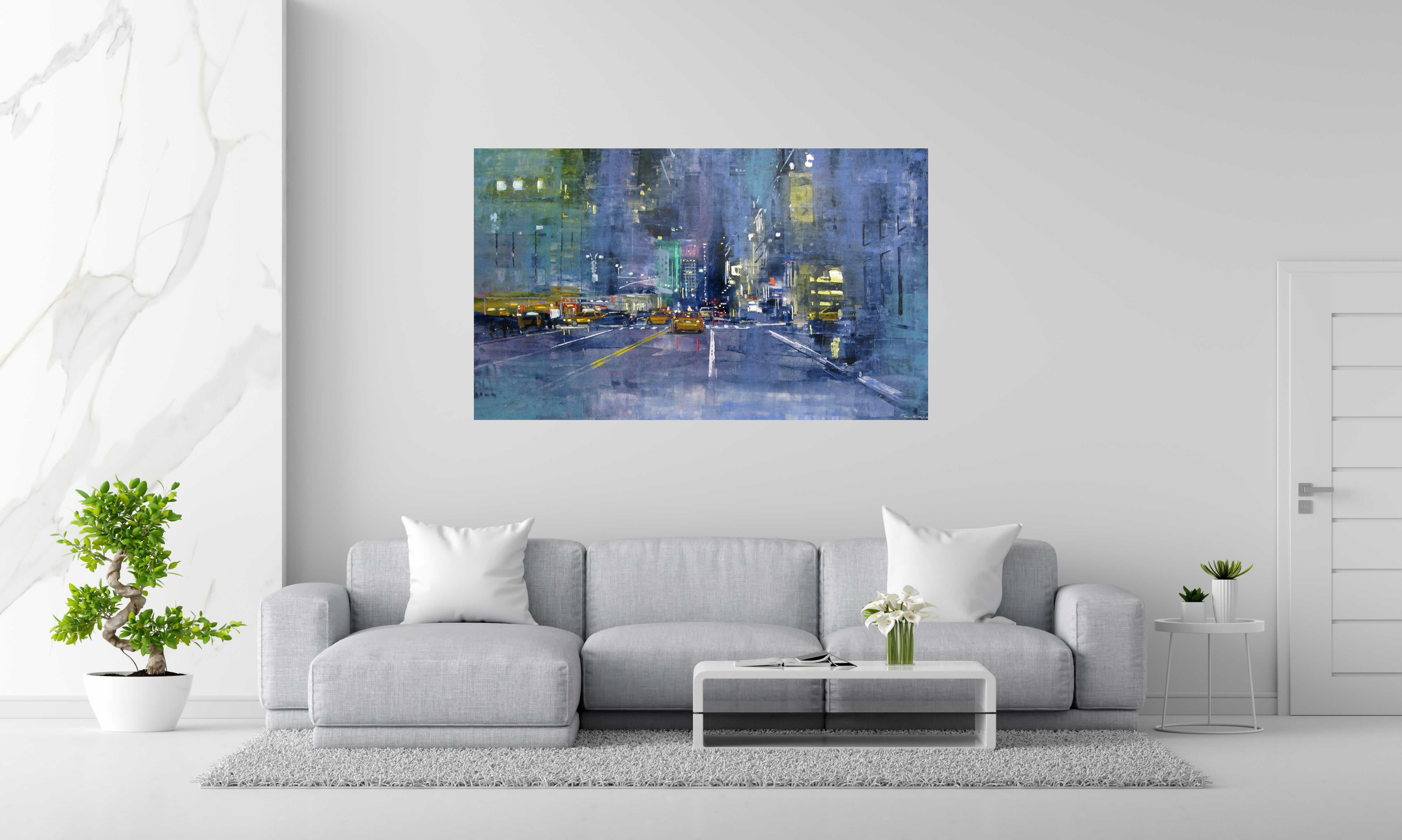Tableau de ADRIEN FAVEAU a pour titre  34 TH STREET'S COLORS style figuratif dim : ADRIEN FAVEAUprix:2500