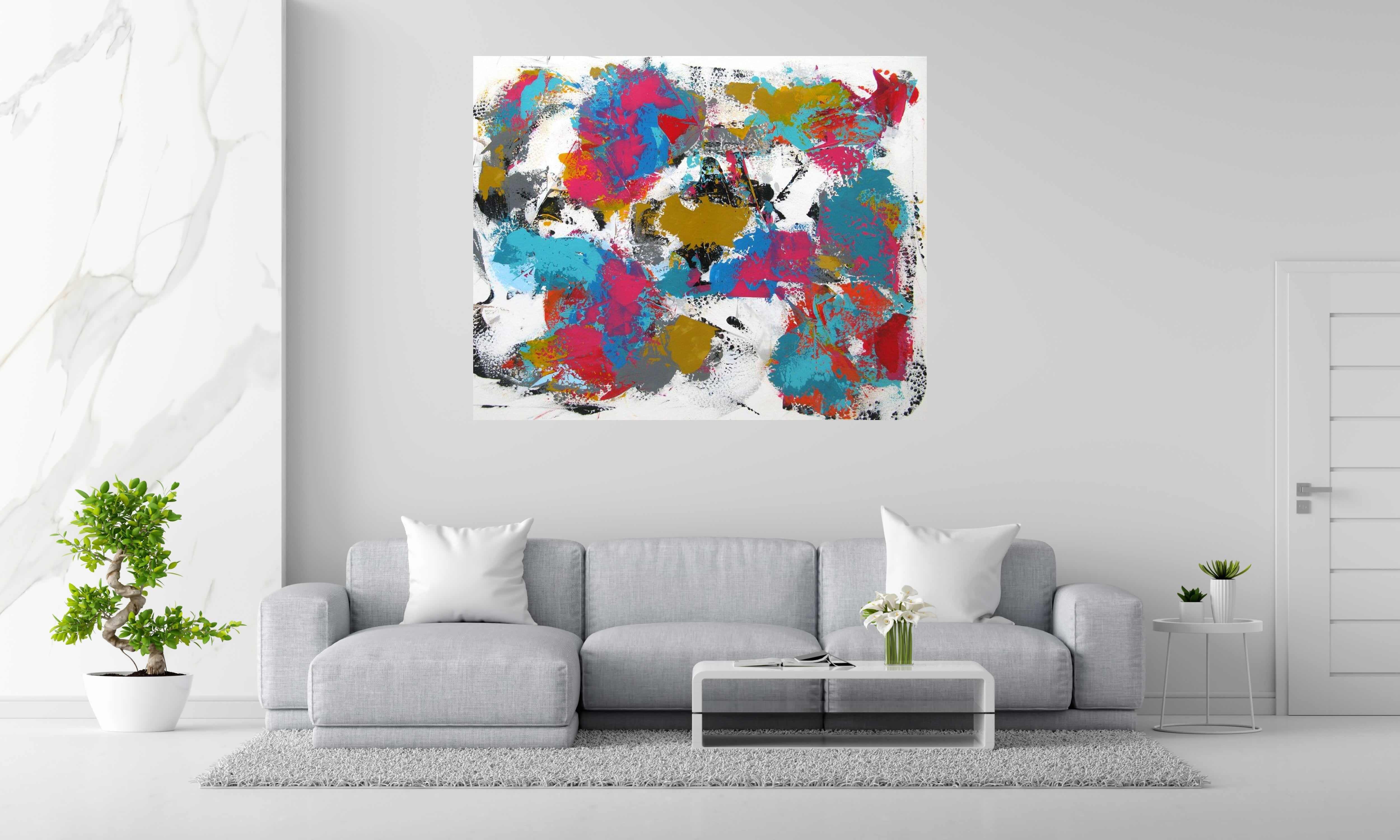 Tableau de CELINE WEBER a pour titre  EXALTATION style abstrait dim : CELINE WEBERprix:1600