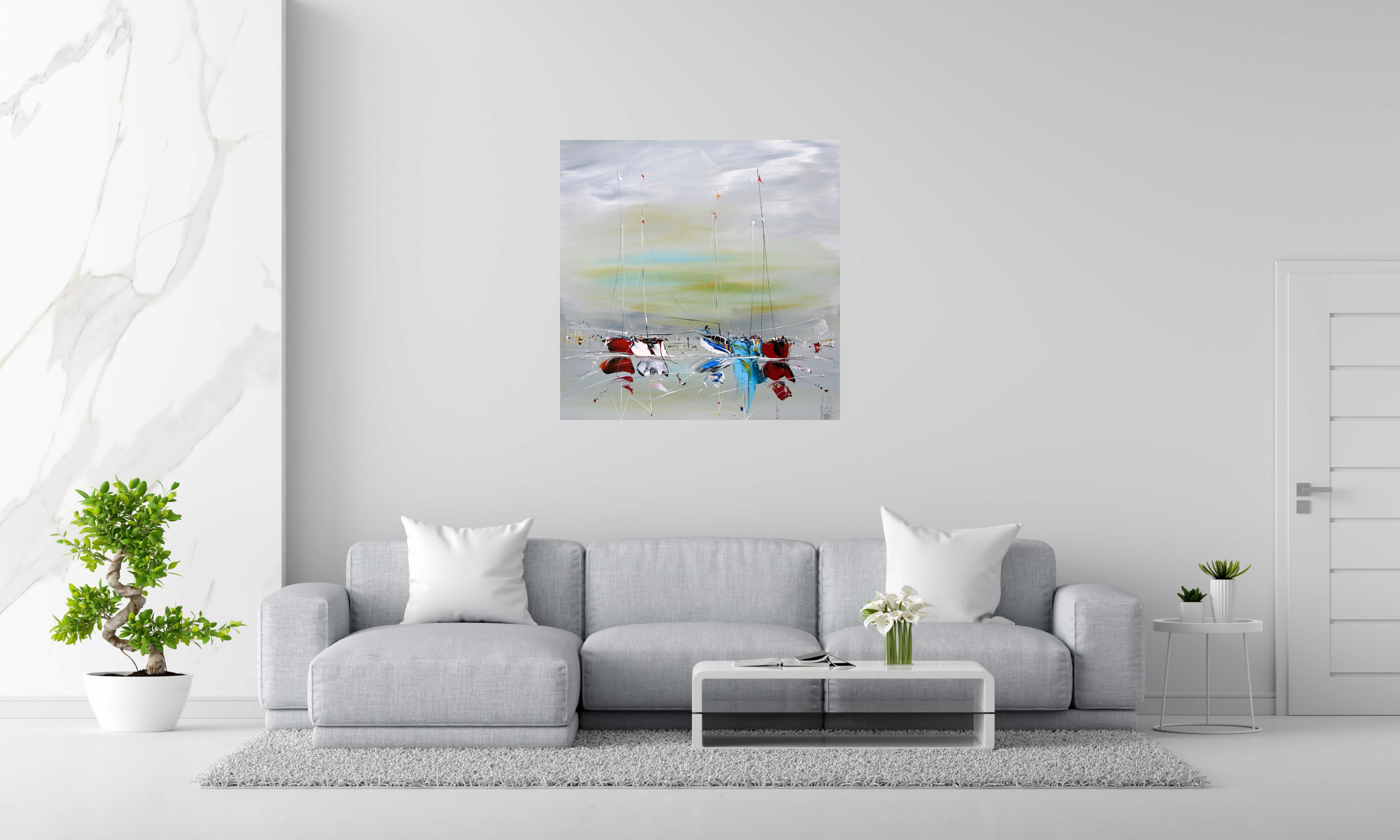 Tableau de F. BOUTET a pour titre  MARINE ABSTRAITE 2022-15 style abstrait dim : F. BOUTETprix:900
