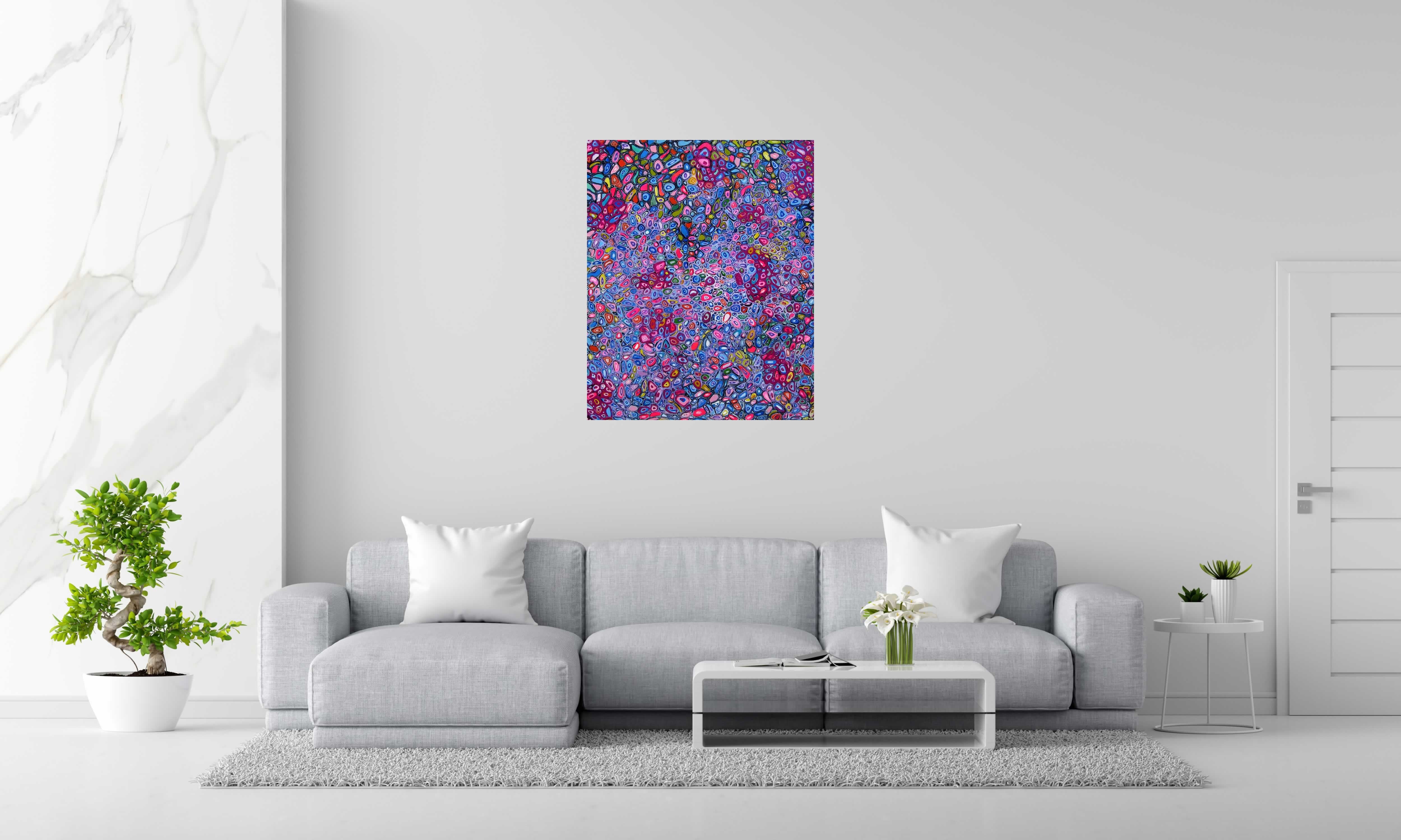 Tableau de JAVIER RAMIREZ a pour titre  MICROCOSMES 14 style abstrait dim : JAVIER RAMIREZprix: