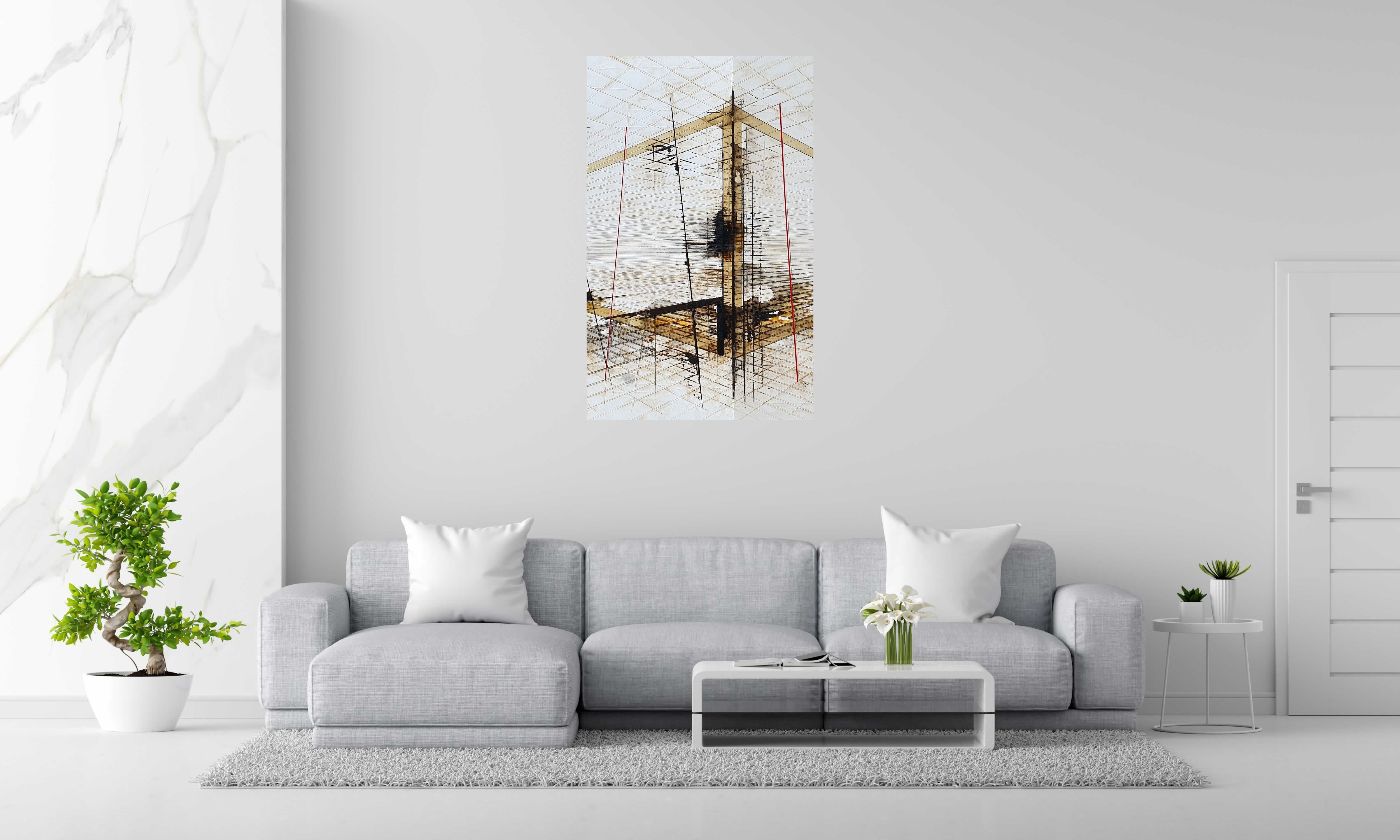 Tableau de LUDOVIC MERCHER a pour titre  OUTLINES style abstrait dim : LUDOVIC MERCHERprix:1200