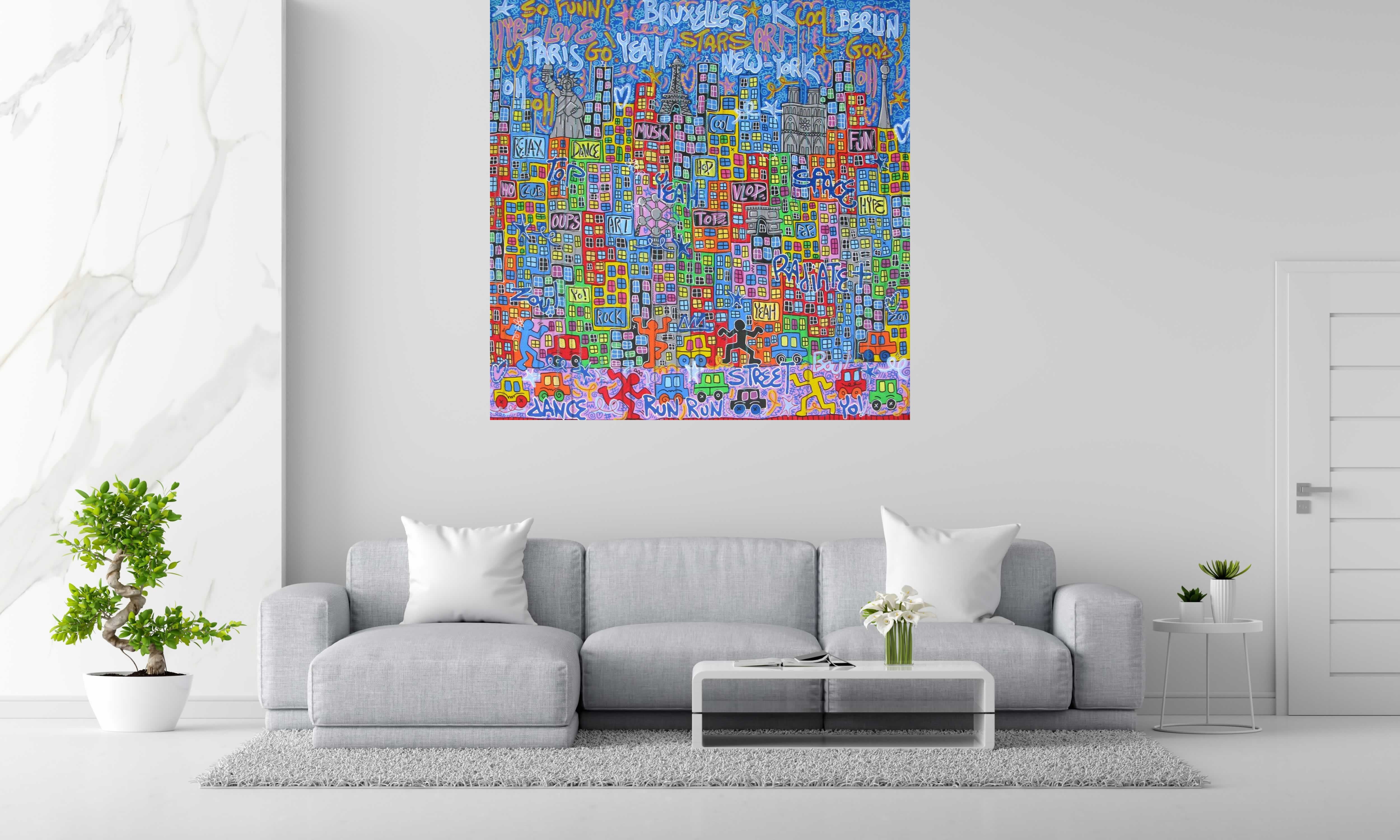 Tableau de RICO SAB a pour titre  BX PARIS NY BERLIN style street pop art dim : RICO SABprix:1900