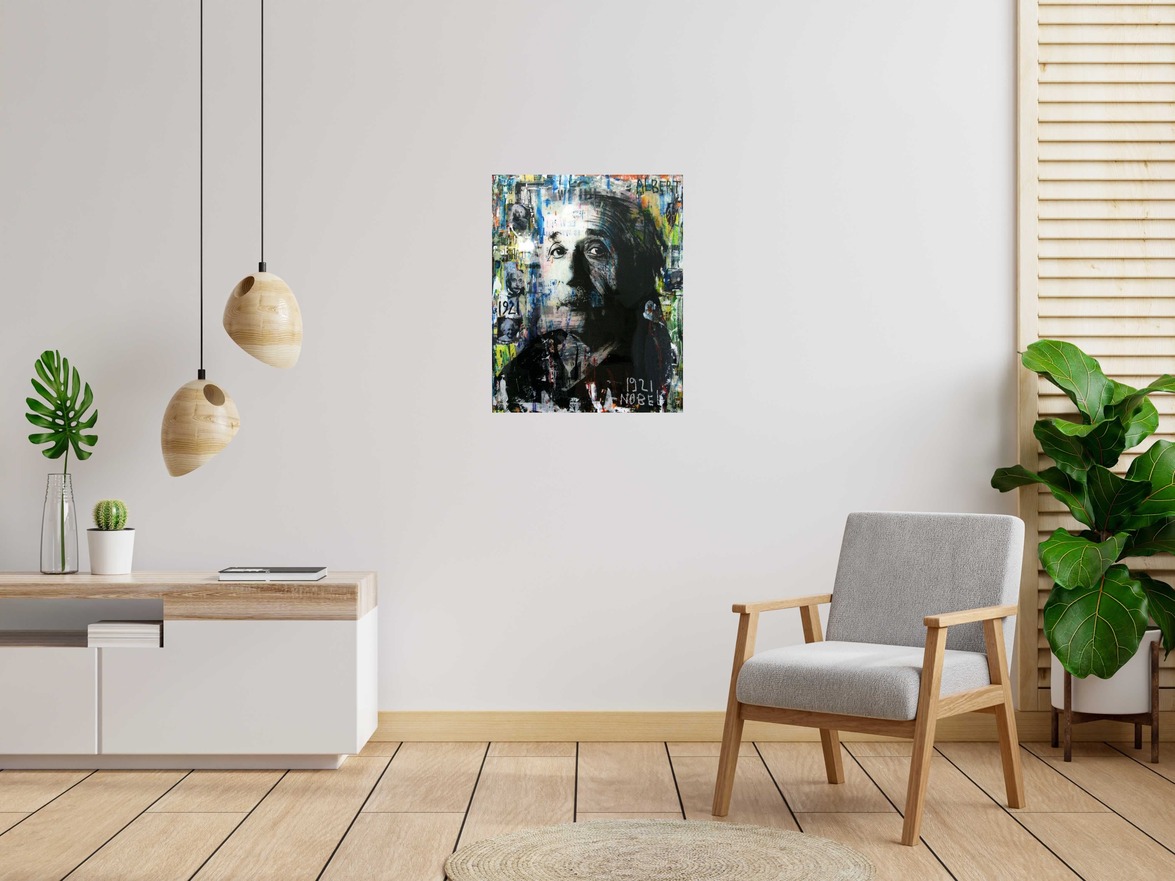 Tableau de THIERRY RASINE a pour titre  ALBERT style street pop art, street art dim : THIERRY RASINEprix:800