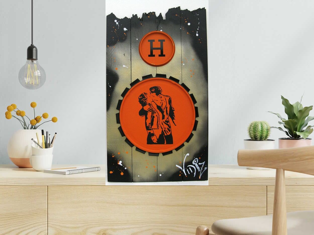 Tableau de VIDIZ a pour titre  HERMES DOISNEAU style street pop art dim : VIDIZprix:320