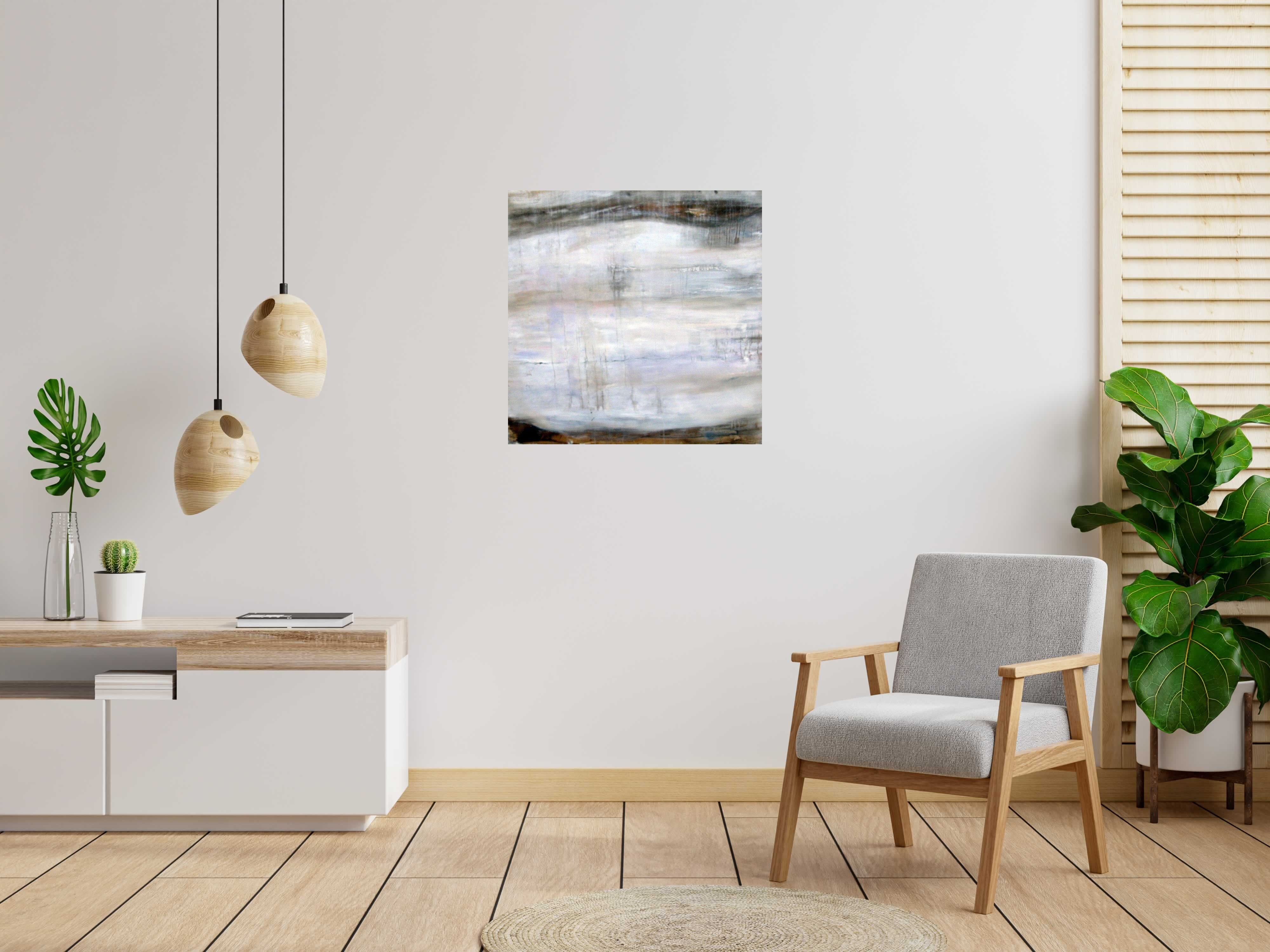 Tableau de PASCALE JACQUEMOND a pour titre  SABLES BLANCS style abstrait dim : PASCALE JACQUEMONDprix:
