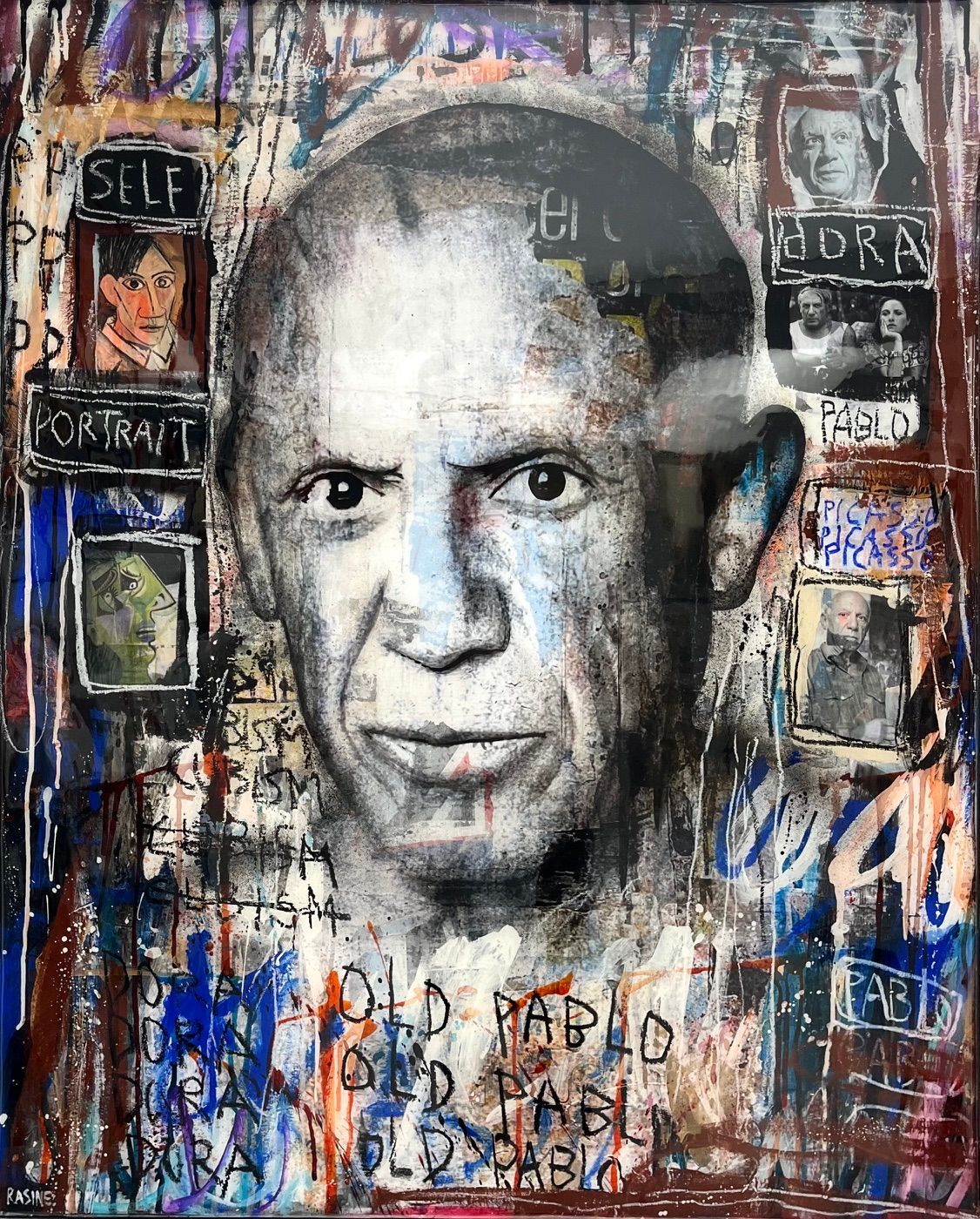 Tableau de THIERRY RASINE a pour titre  Pablo style street pop art dim : THIERRY RASINEprix:1400