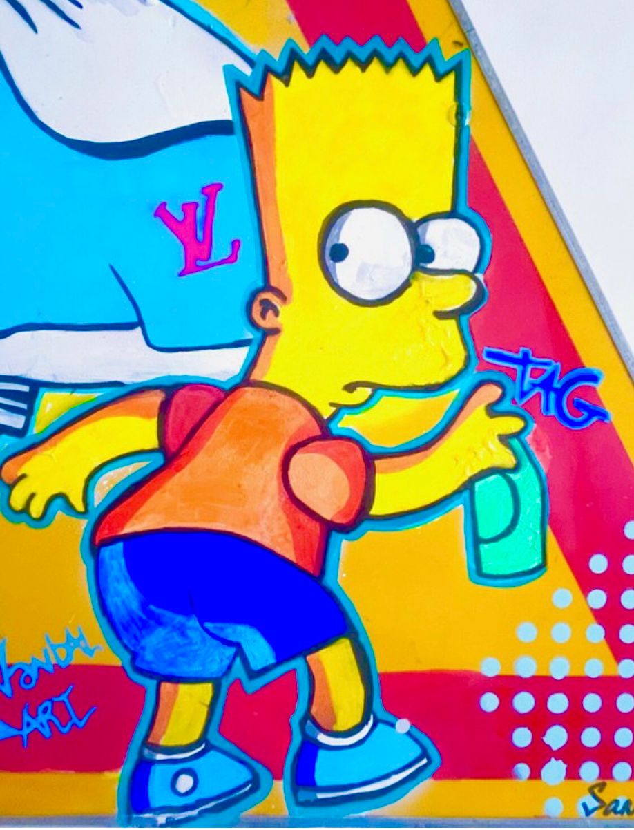 Tableau de SARA CHELOU a pour titre  Street game panneau style street pop art dim : SARA CHELOUprix:900