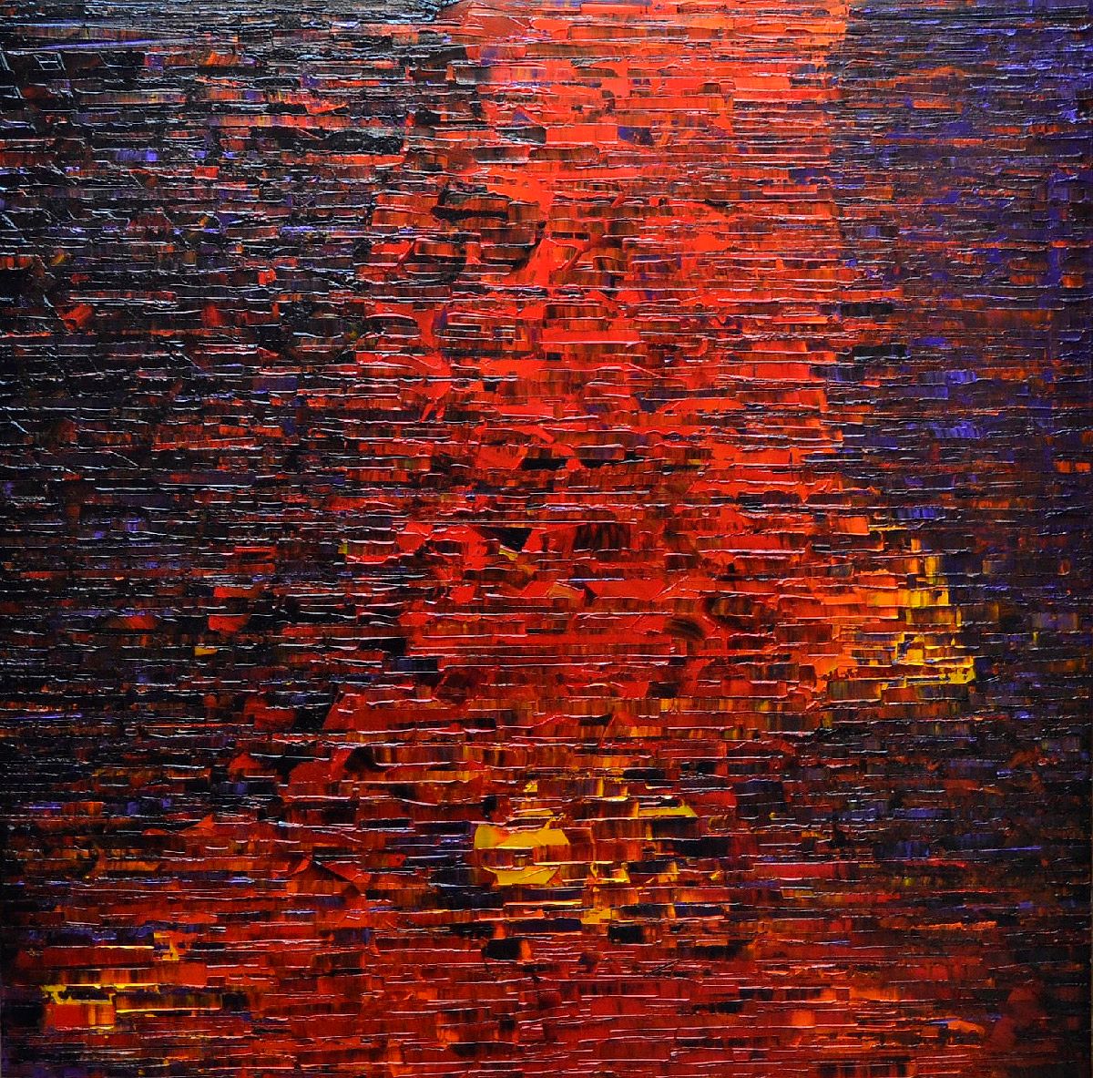 Peinture abstraite format xxl PEINTURE 08-2023-59 – ALAIN BECANNE – 100 × 100 cm