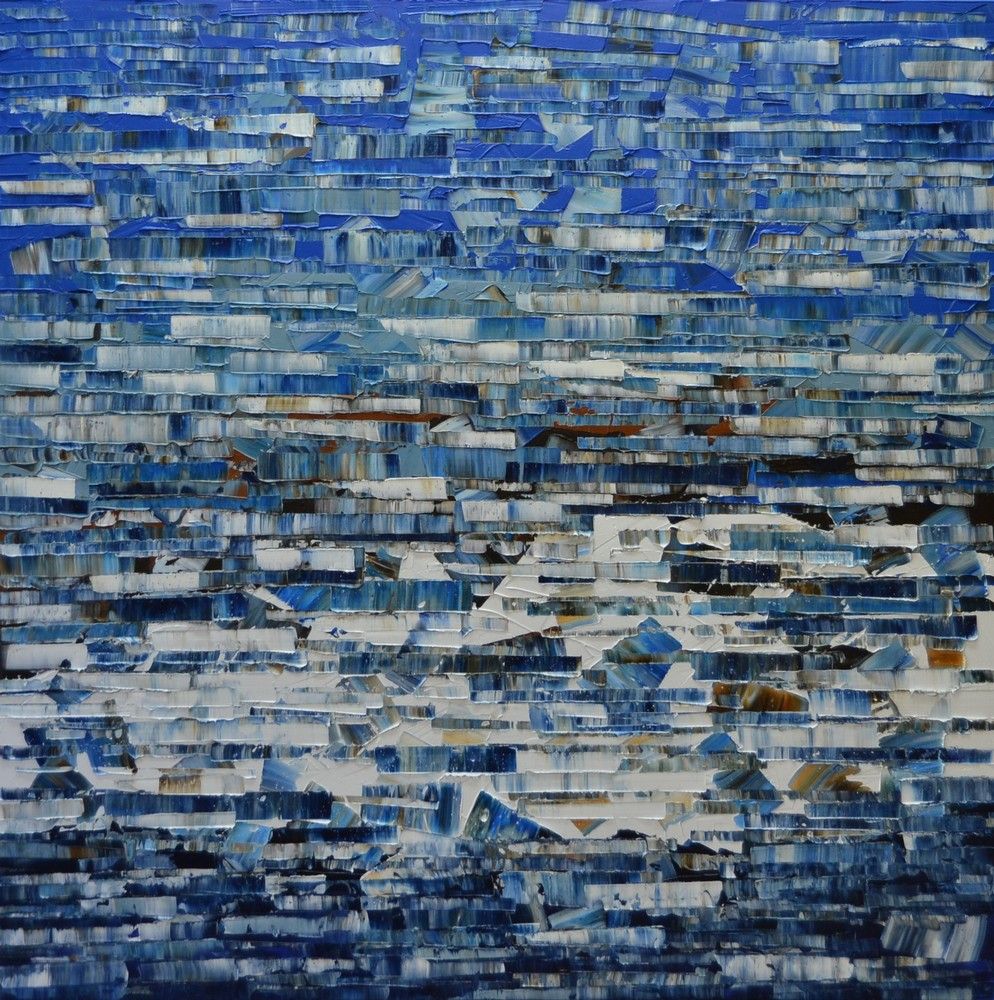 Peinture abstraite format xxl Peinture abstraite 04-2025-28 – ALAIN BECANNE – 100 × 100 cm